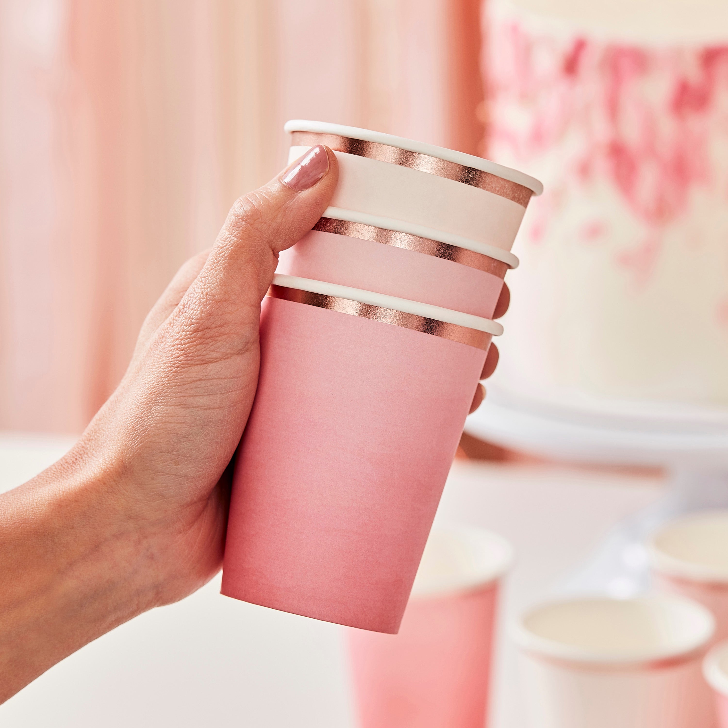 Ombre Pink Paper Cups- 5 Inner Pack