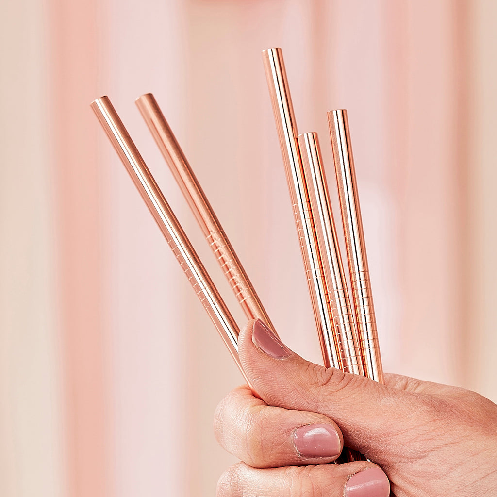 Rose Gold Stainless Steel Straws