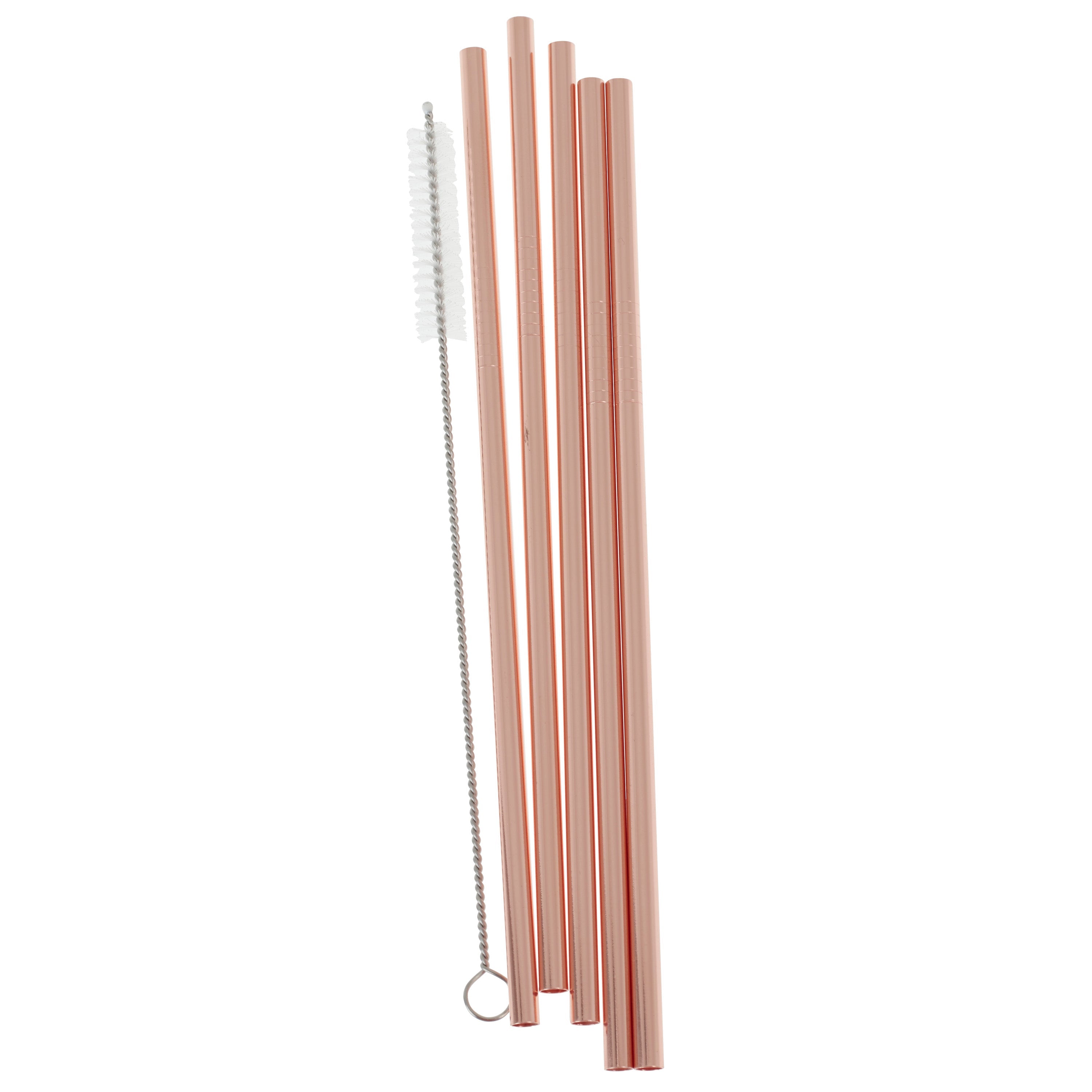 Rose Gold Stainless Steel Straws- 5 Inner Pack