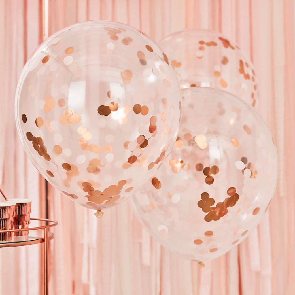 Giant Rose Gold And Blush Large Confetti Balloons