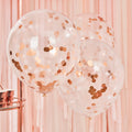 Giant Rose Gold And Blush Large Confetti Balloons- 5 Inner Pack
