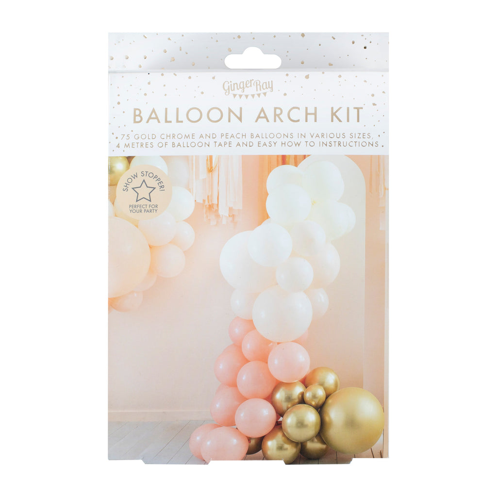 Peach and Gold Balloon Arch Kit