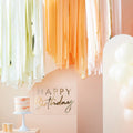 Peach and Gold Hanging Streamer Party Backdrop