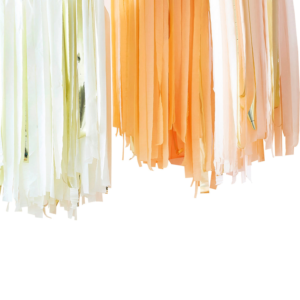 Peach and Gold Hanging Streamer Party Backdrop