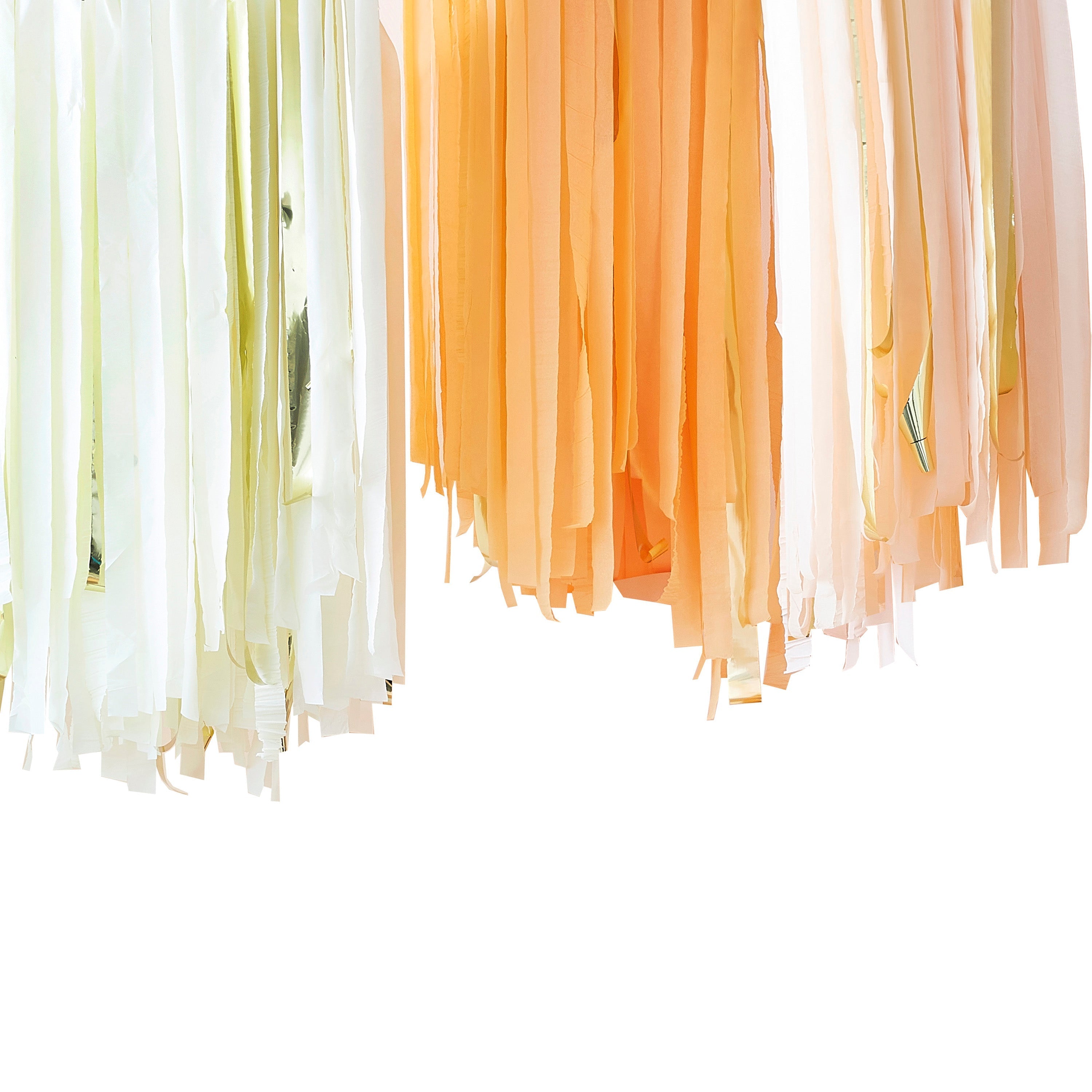 Peach and Gold Hanging Streamer Party Backdrop- 5 Inner Pack