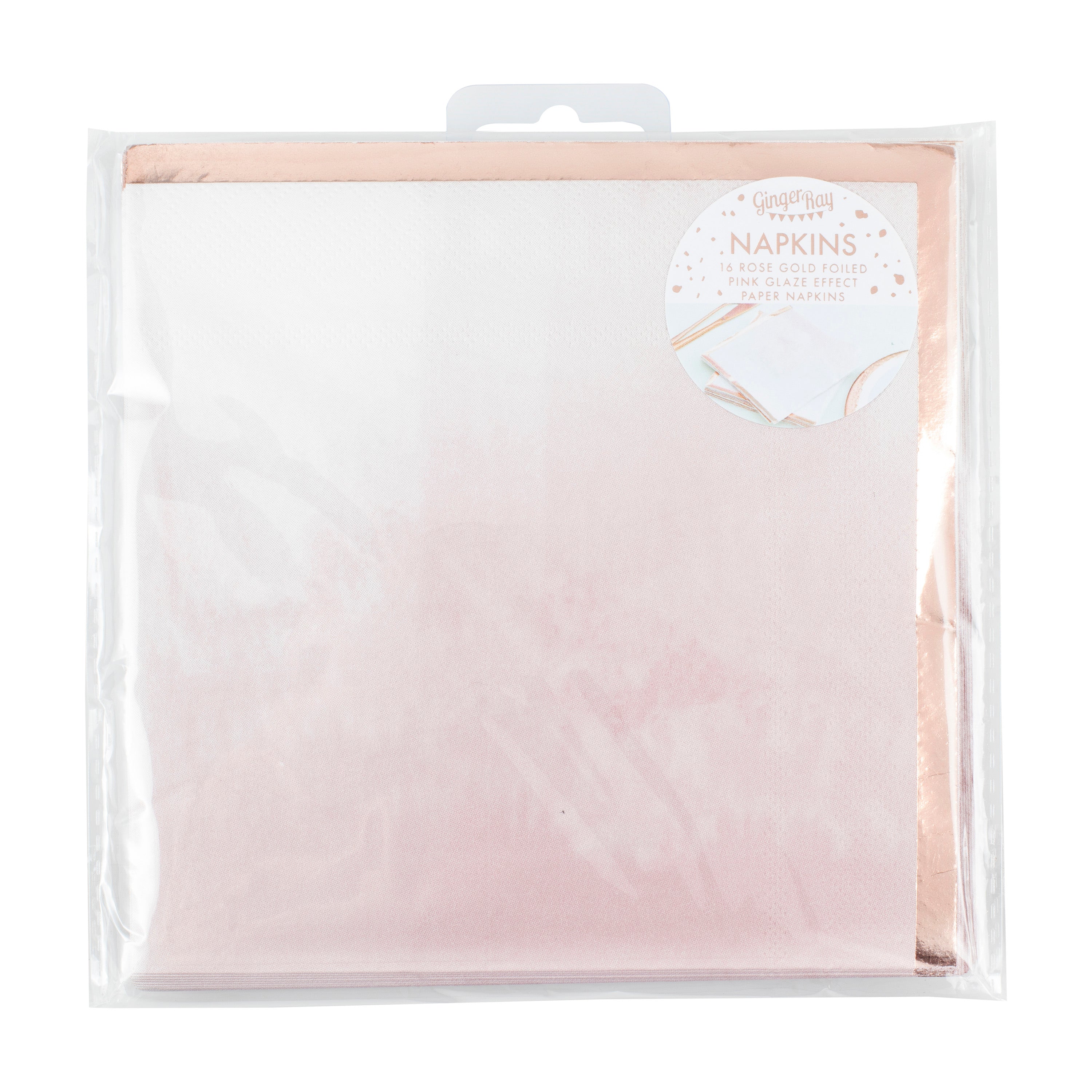 Reactive Glaze Pink Watercolour and Rose Gold Napkins- 5 Inner Pack