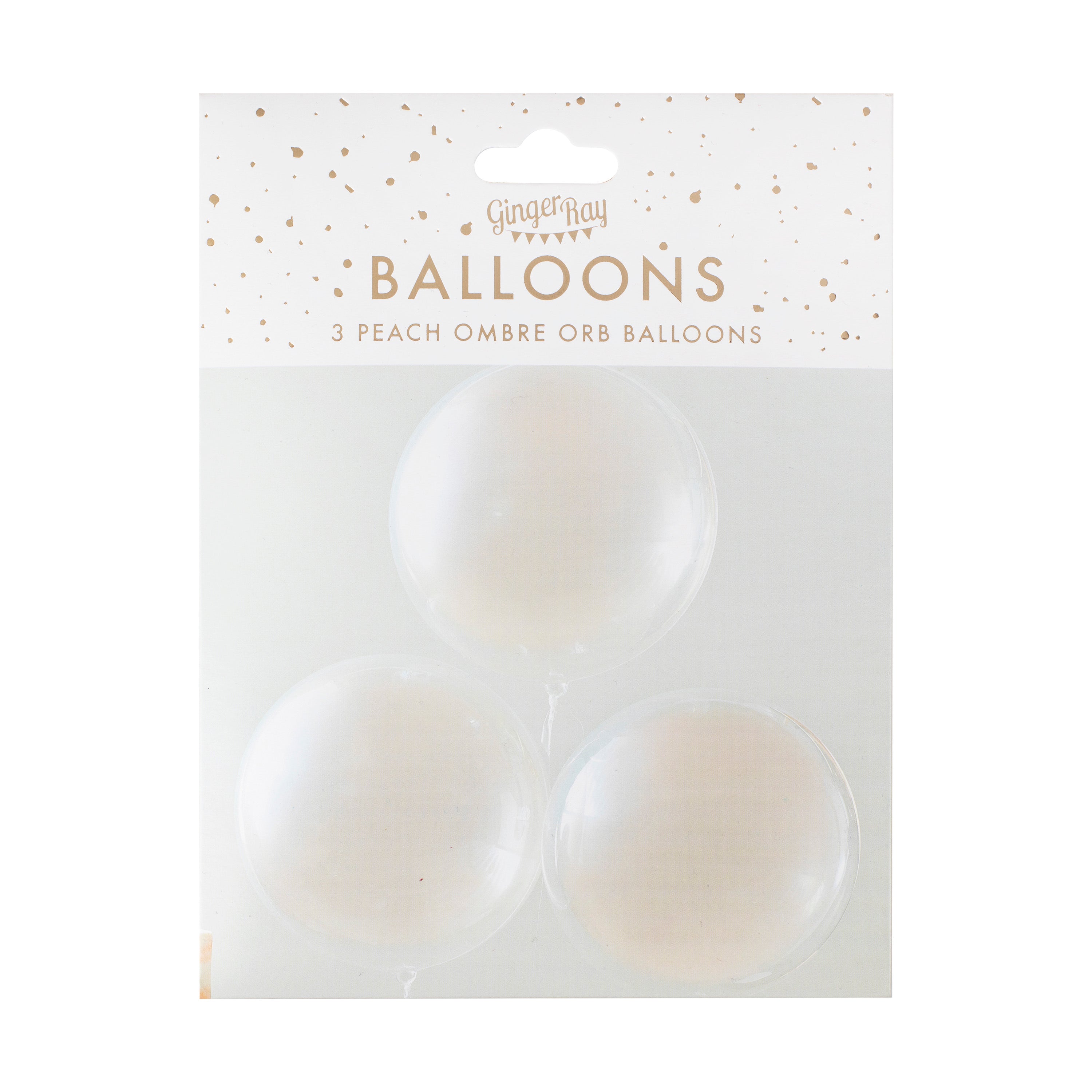 Peach Sprayed Orb Party Balloons- 5 Inner Pack