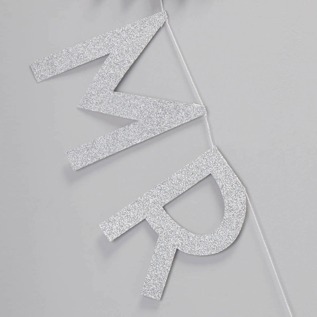 Silver Glitter Mr & Mrs Wedding Bunting - Metallic Perfection