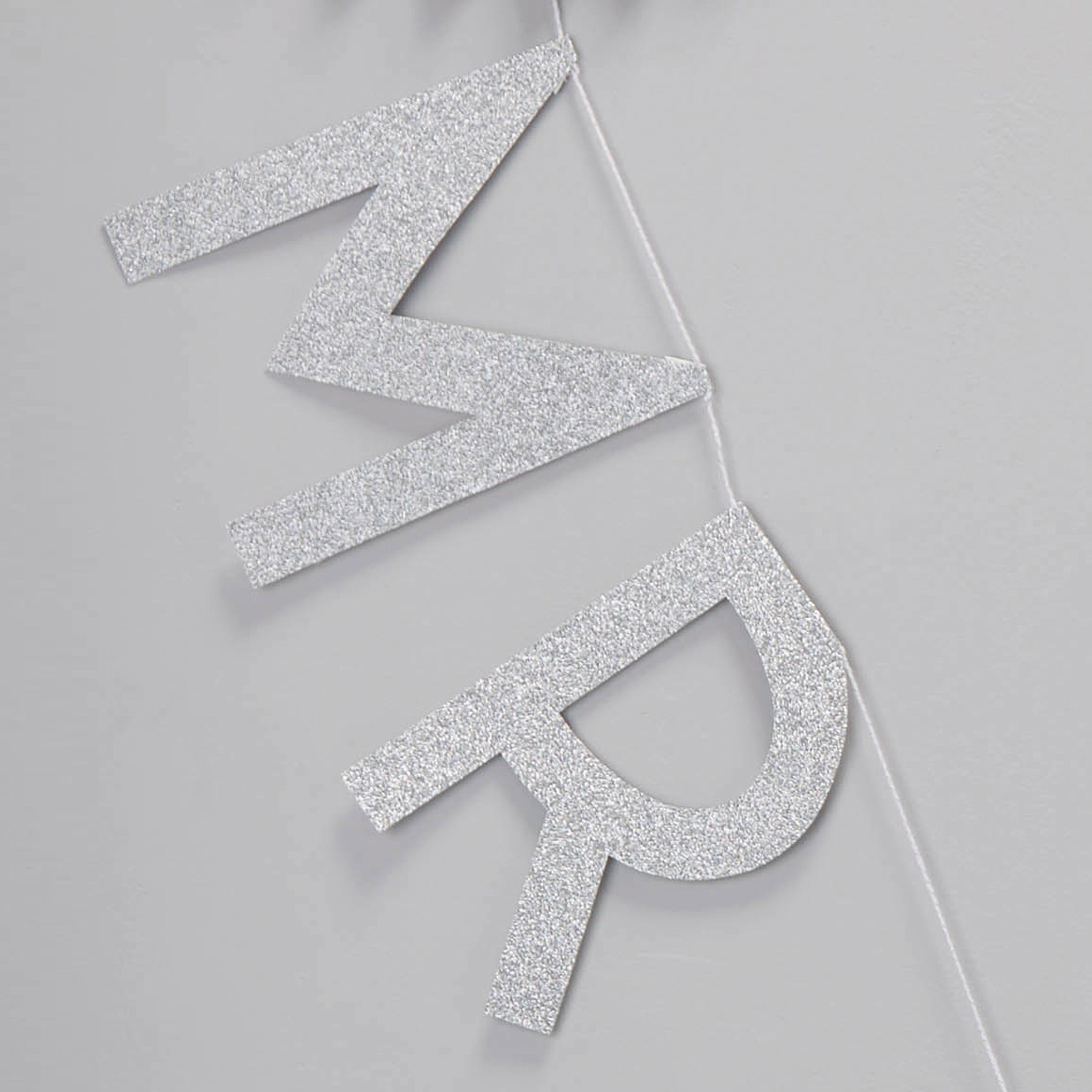 Silver Glitter Mr & Mrs Wedding Bunting - Metallic Perfection