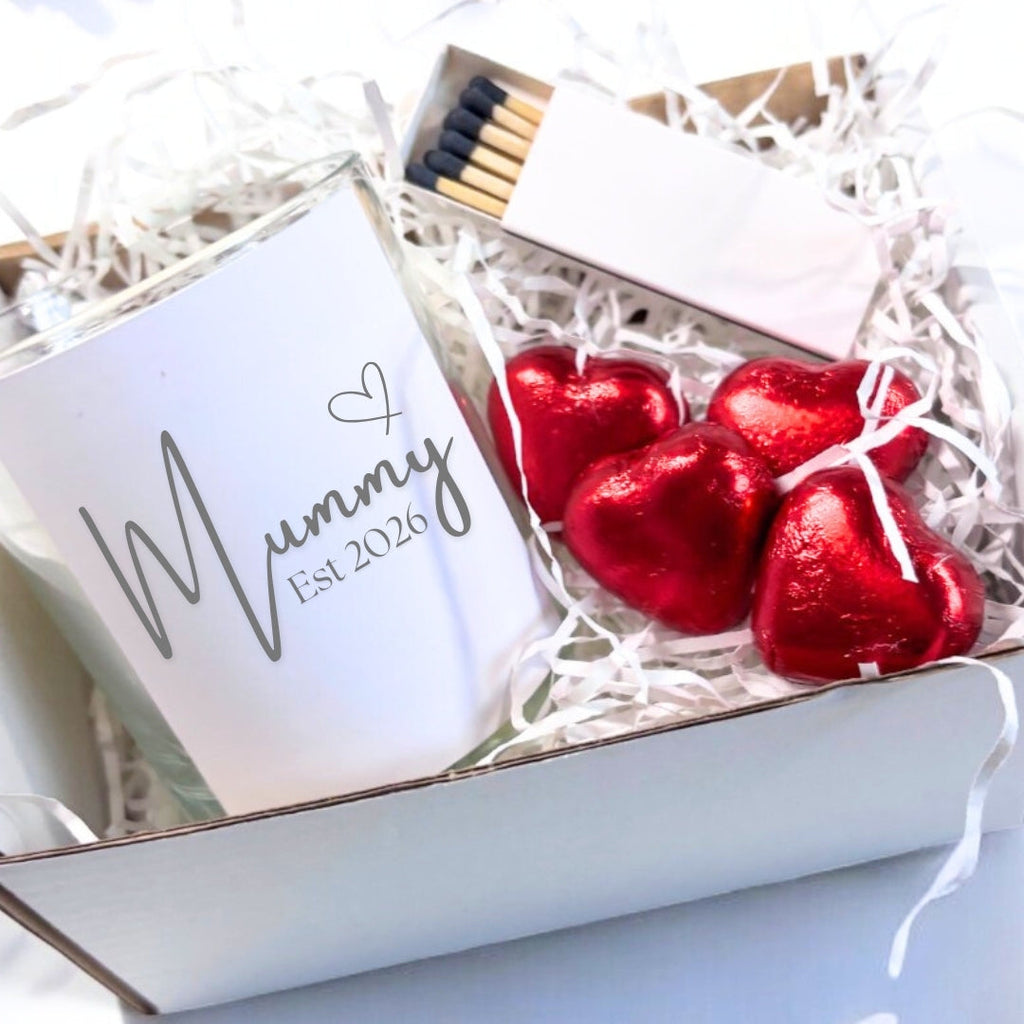 Personalised Mummy Est. 2026 Candle Gift Set | Hamper for Mum