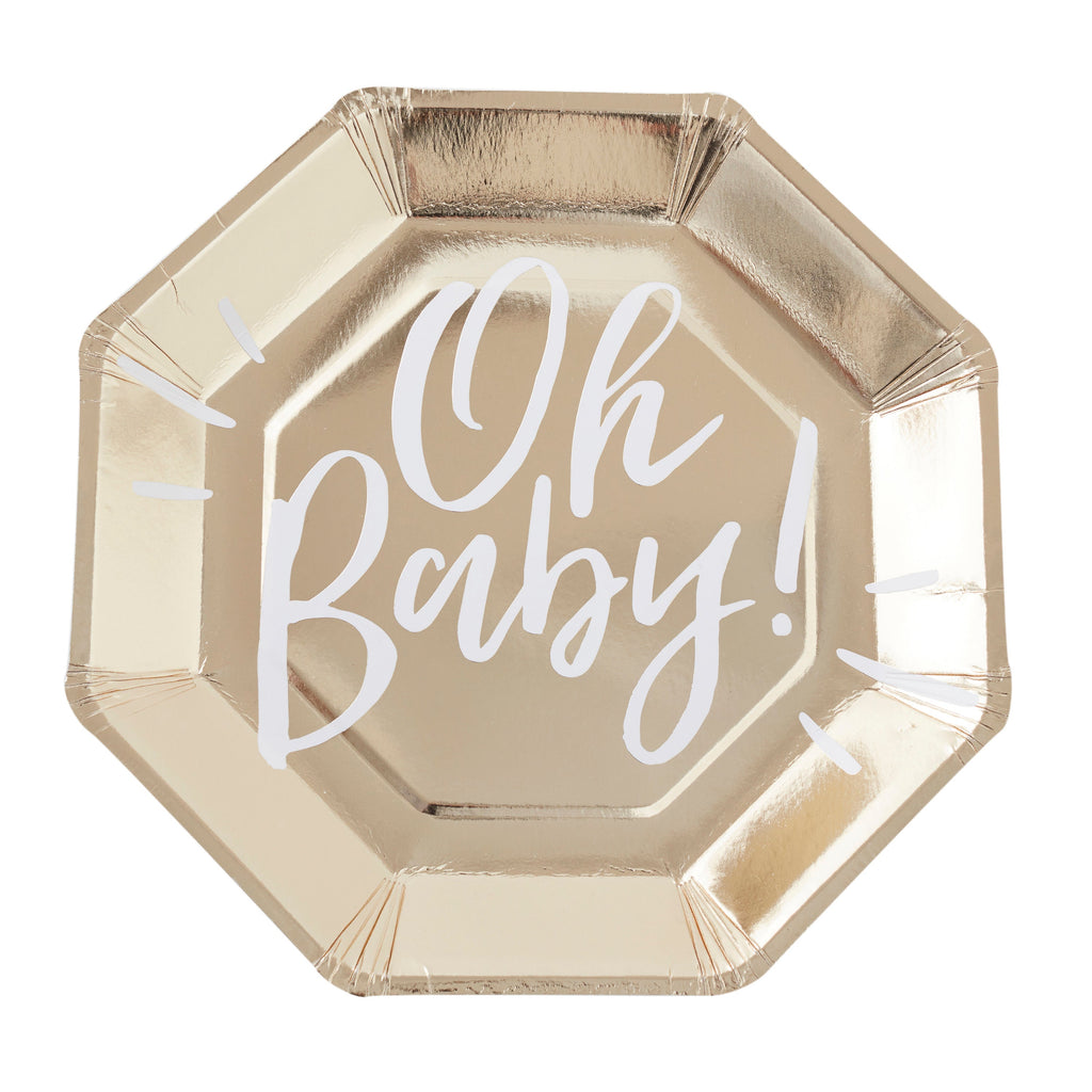 Oh Baby! Gold Foiled Paper Plates