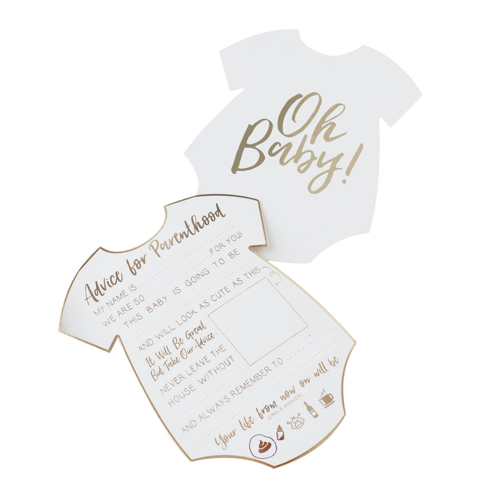 Gold Foiled Baby Shower Prediction Game Cards- 10 Inner Pack