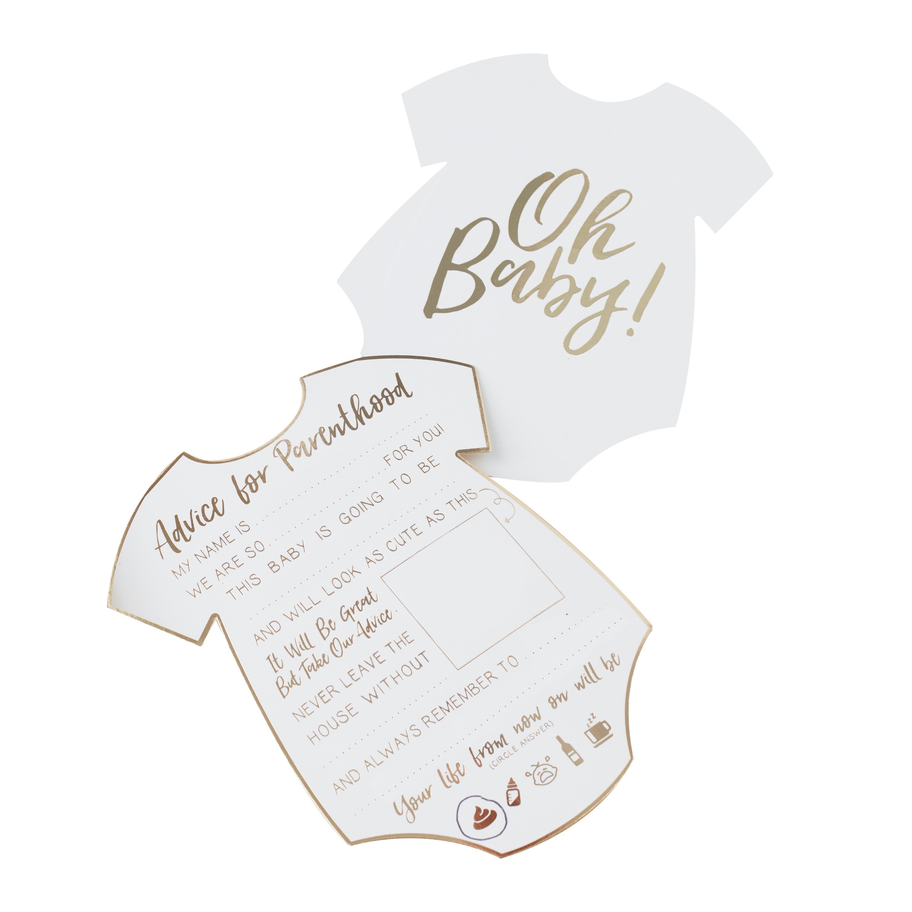 Gold Foiled Baby Shower Prediction Game Cards- 10 Inner Pack
