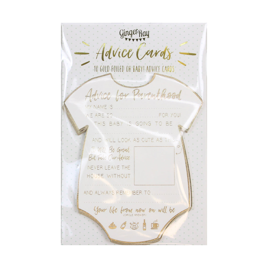 Gold Foiled Baby Shower Prediction Game Cards- 10 Inner Pack