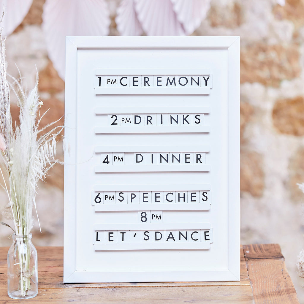 White Wooden Letter Board