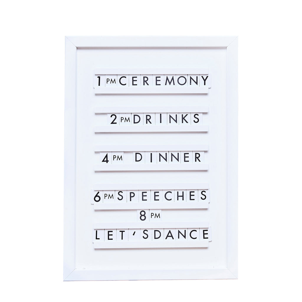 White Wooden Letter Board