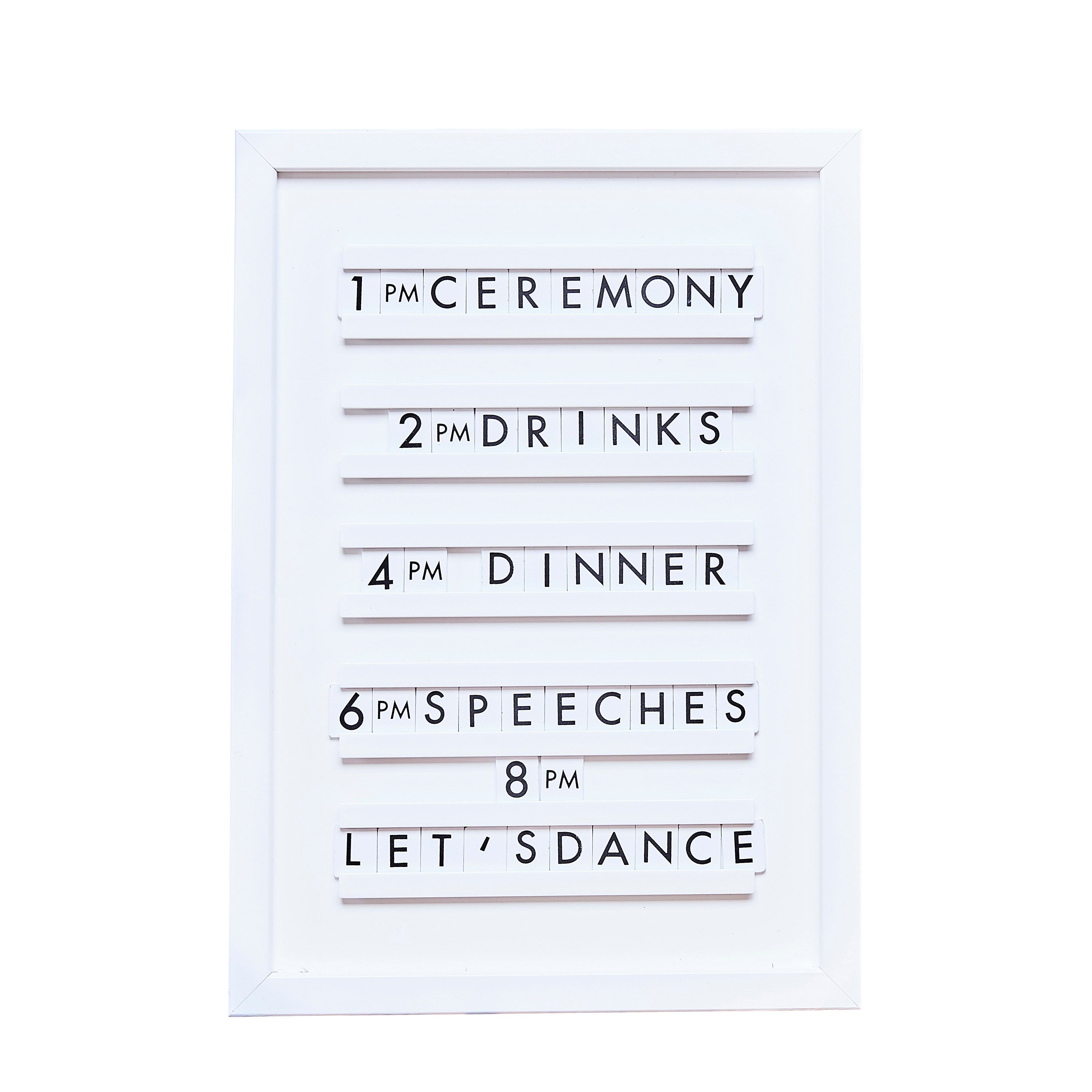 White Wooden Letter Board- 5 Inner Pack