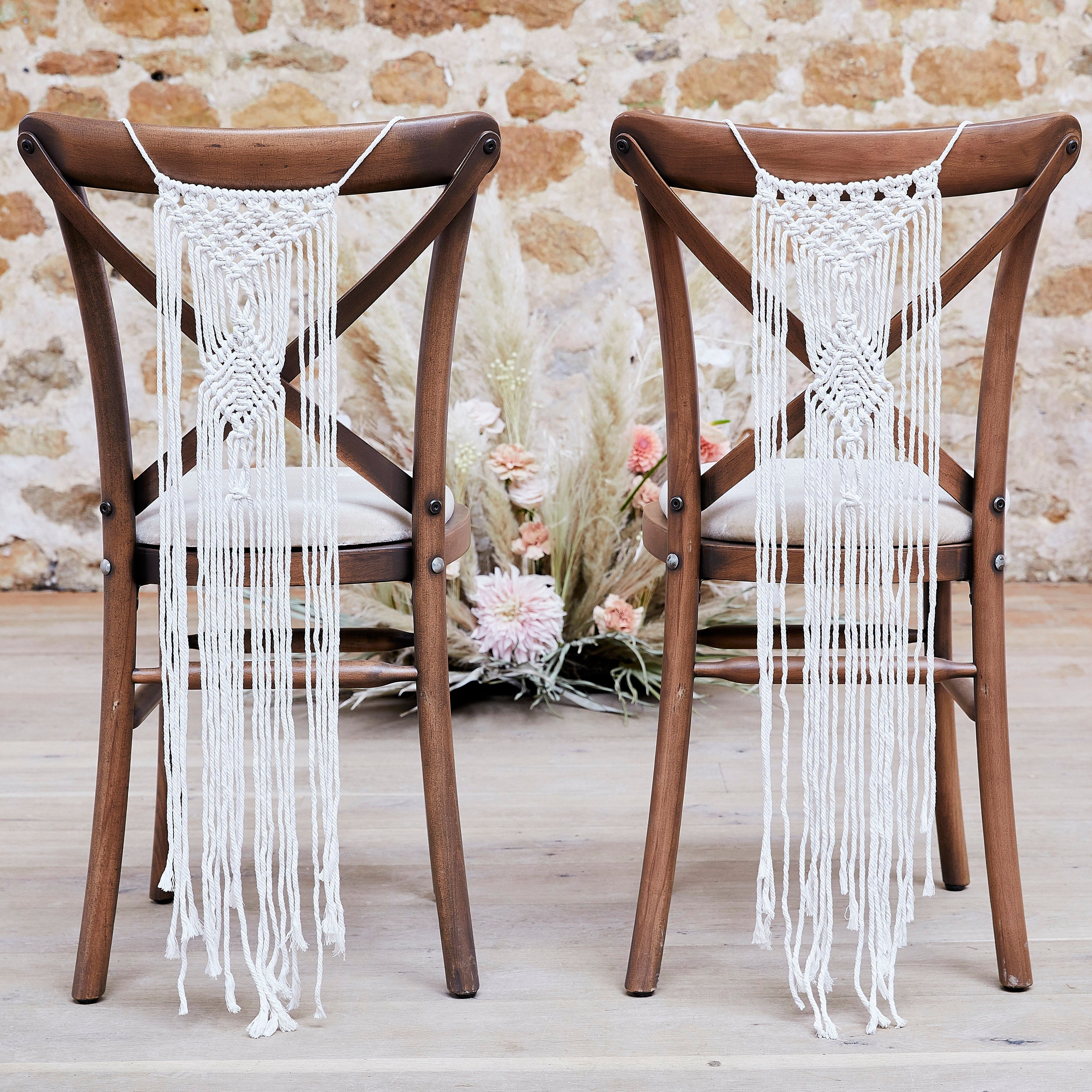 Macrame Wedding Chair Decorations- 5 Inner Pack