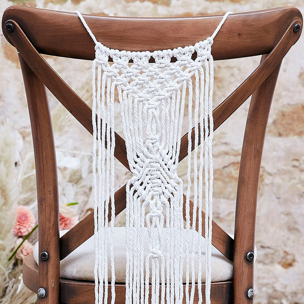 Macrame Wedding Chair Decorations- 5 Inner Pack