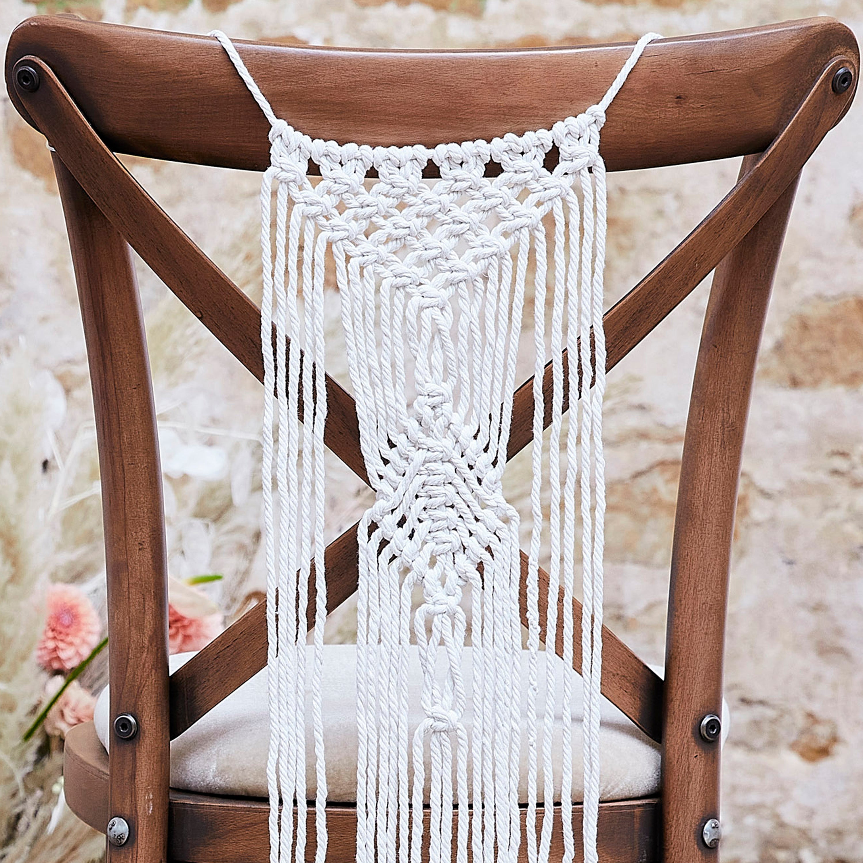 Macrame Wedding Chair Decorations- 5 Inner Pack
