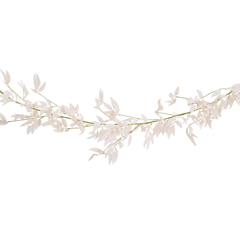 Guirlande de ruscus rose et feuillage vert