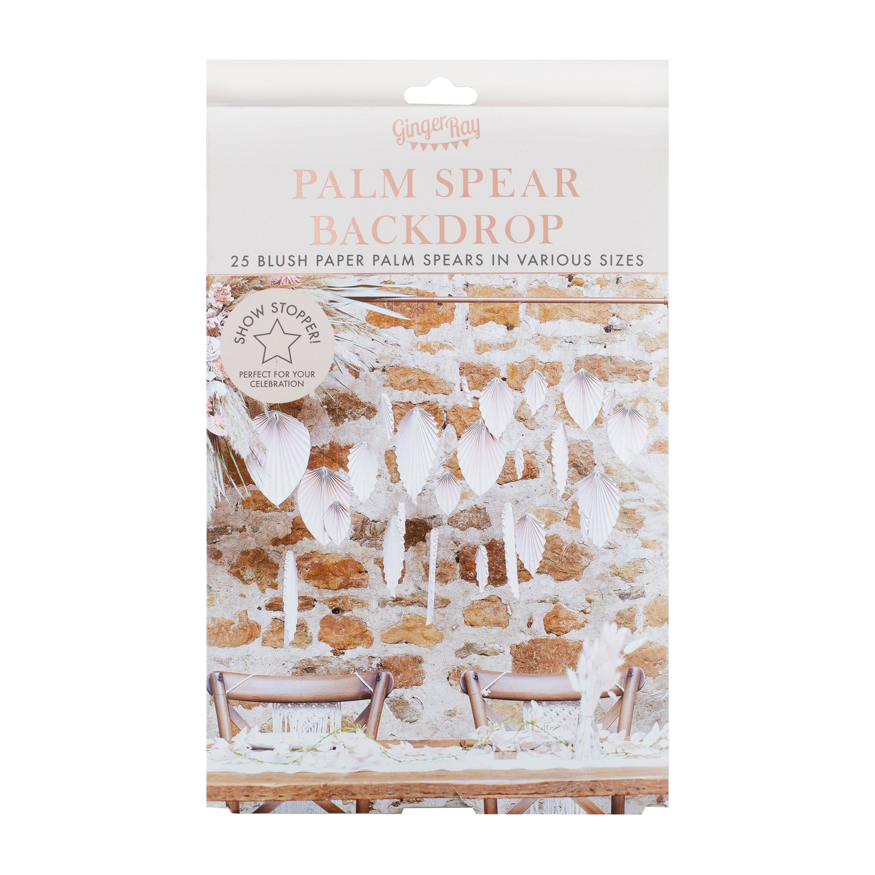 Pink Palm Spear Wedding Backdrop- 5 Inner Pack