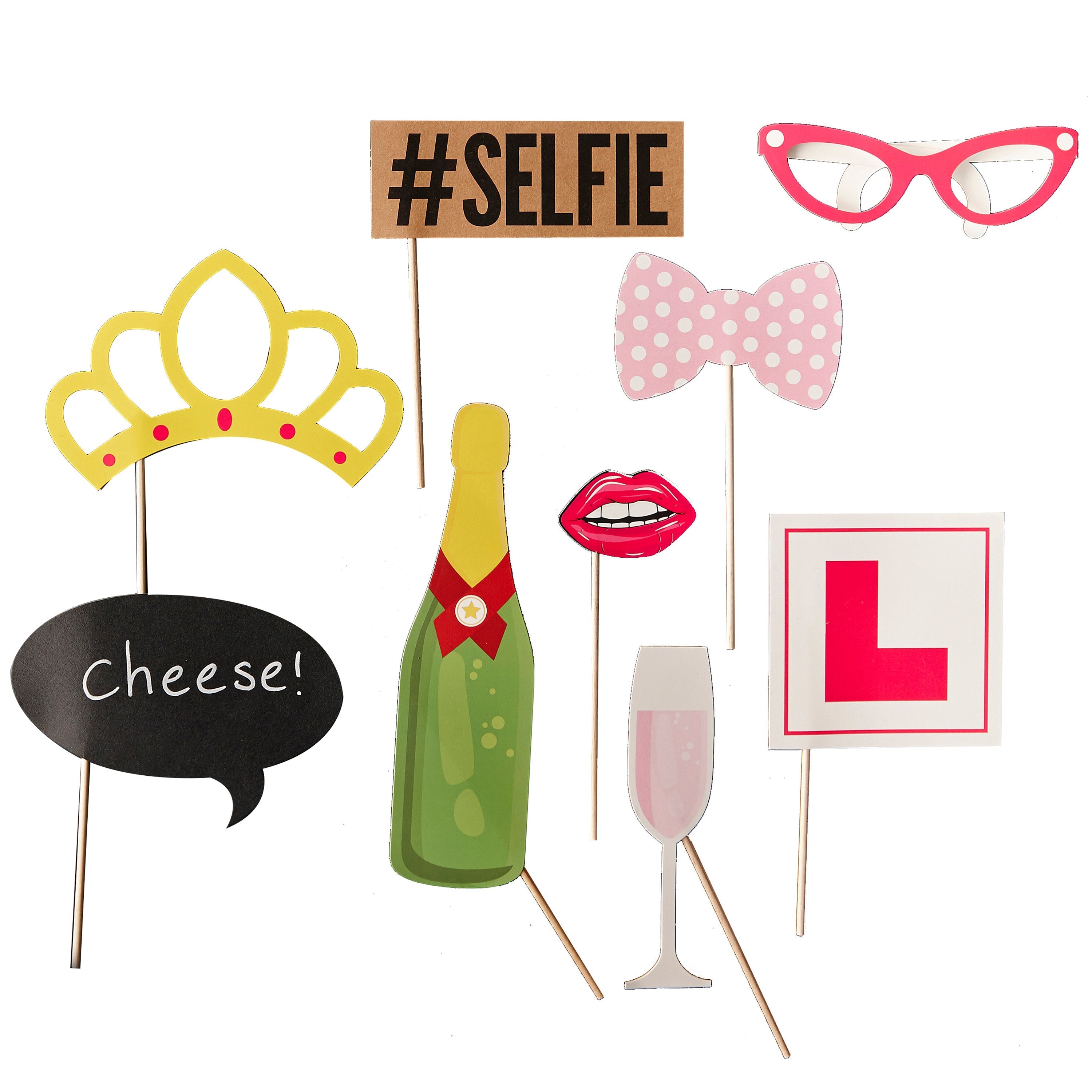 Photo Booth Props - Hen Party  - Photo Booth Range- 5 Inner Pack