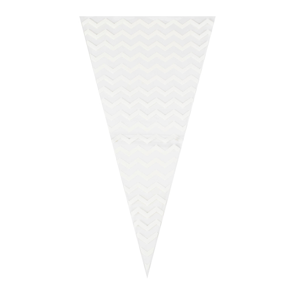 White Chevron Sweet Cone Bags- 10 Inner Pack