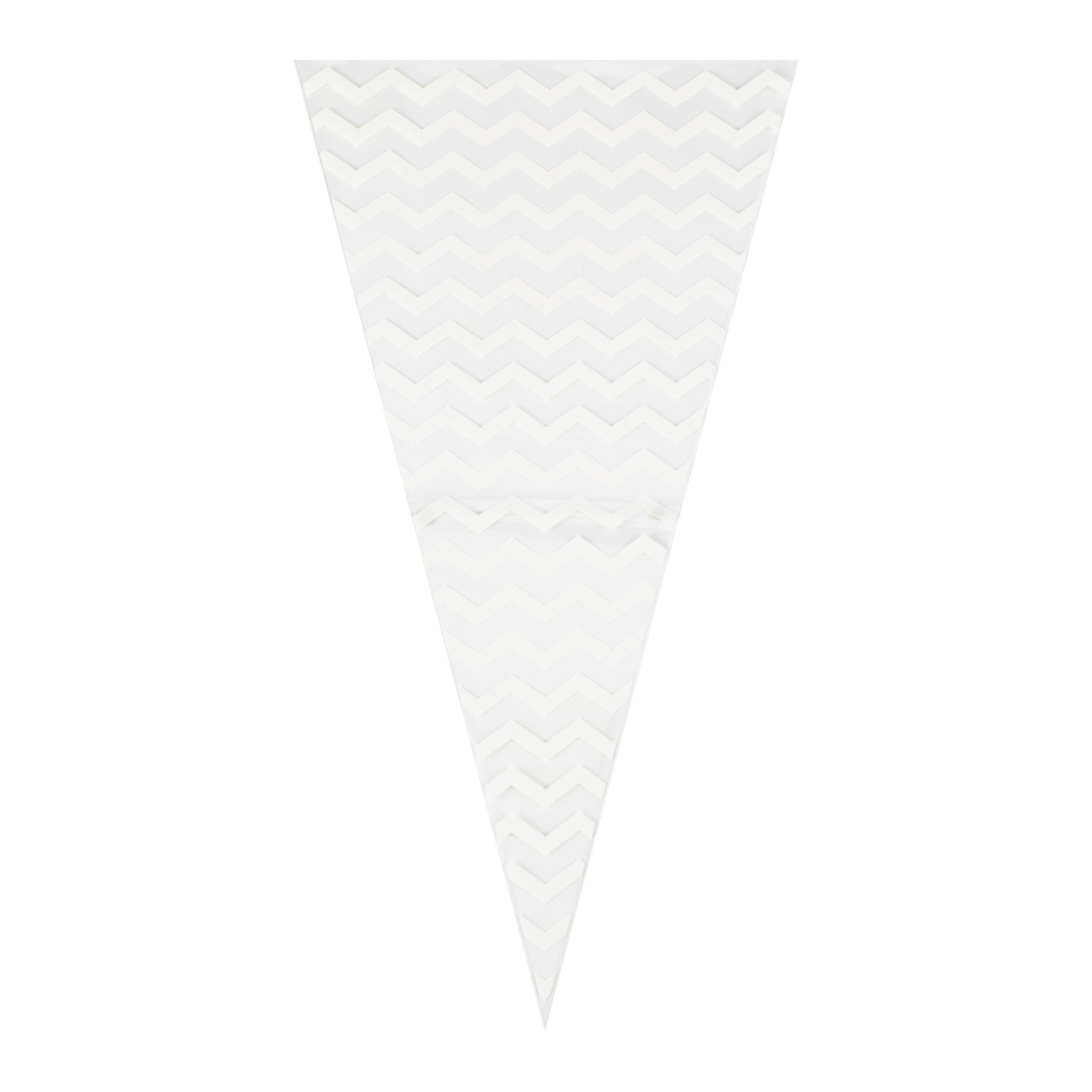 White Chevron Sweet Cone Bags- 10 Inner Pack