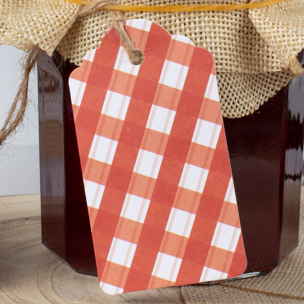 Gingham Jam Jar Gift Labels