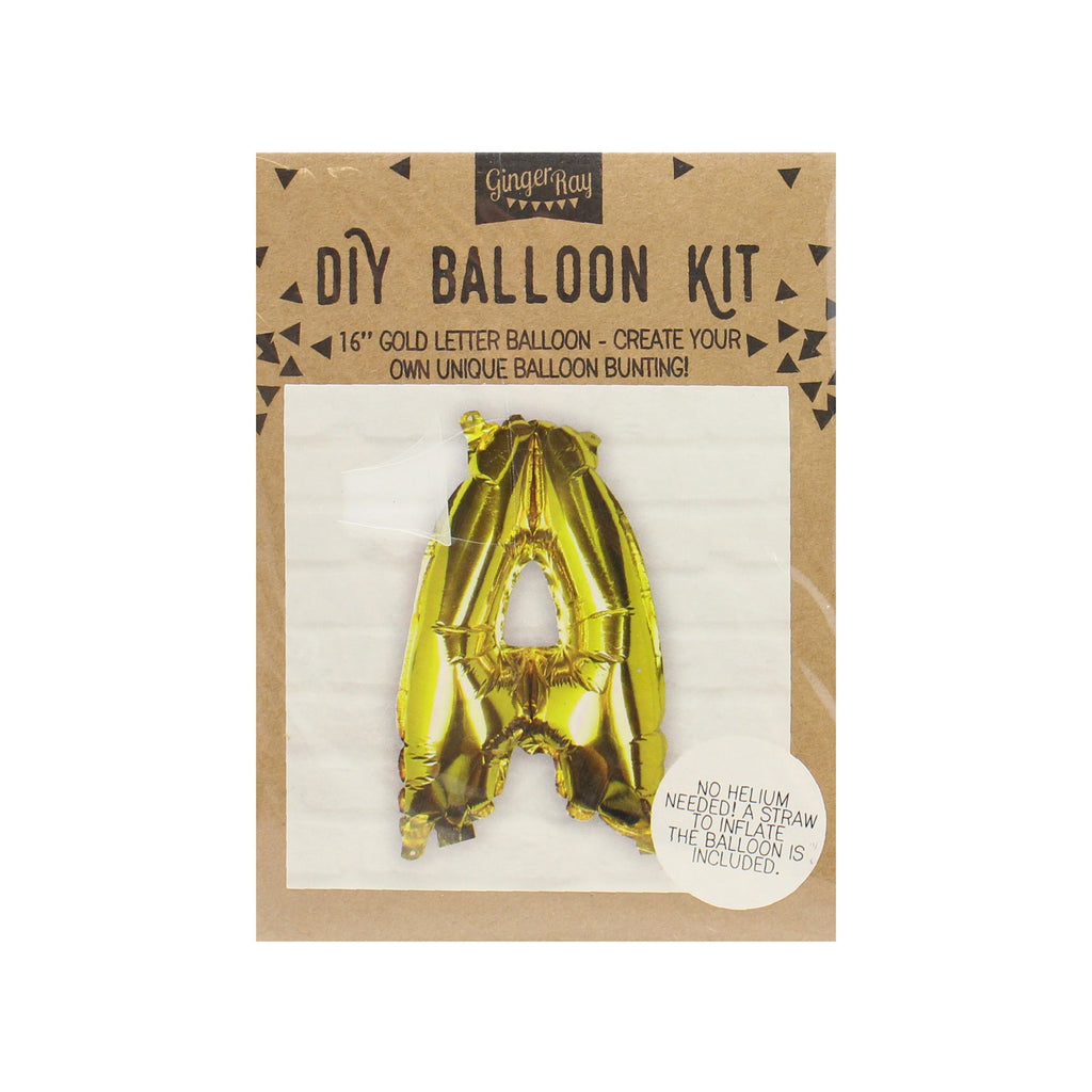 Goldfolien-Buchstabenballons – 5 Innenpackung