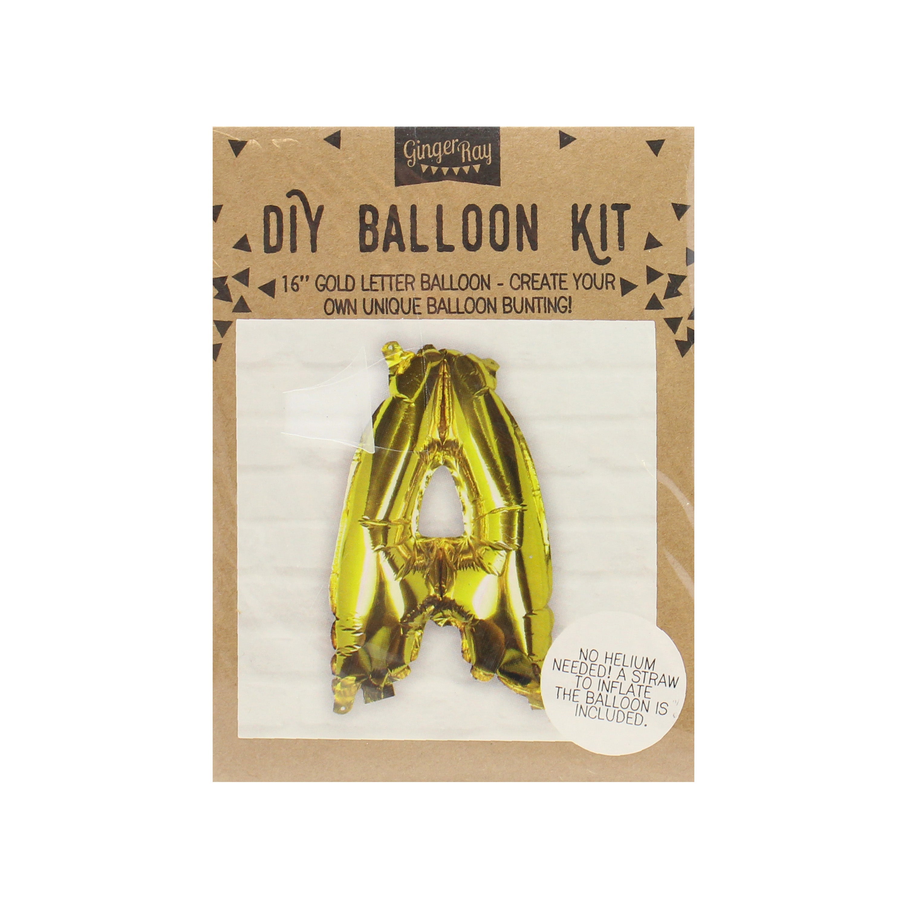 Goldfolien-Buchstabenballons – 5 Innenpackung