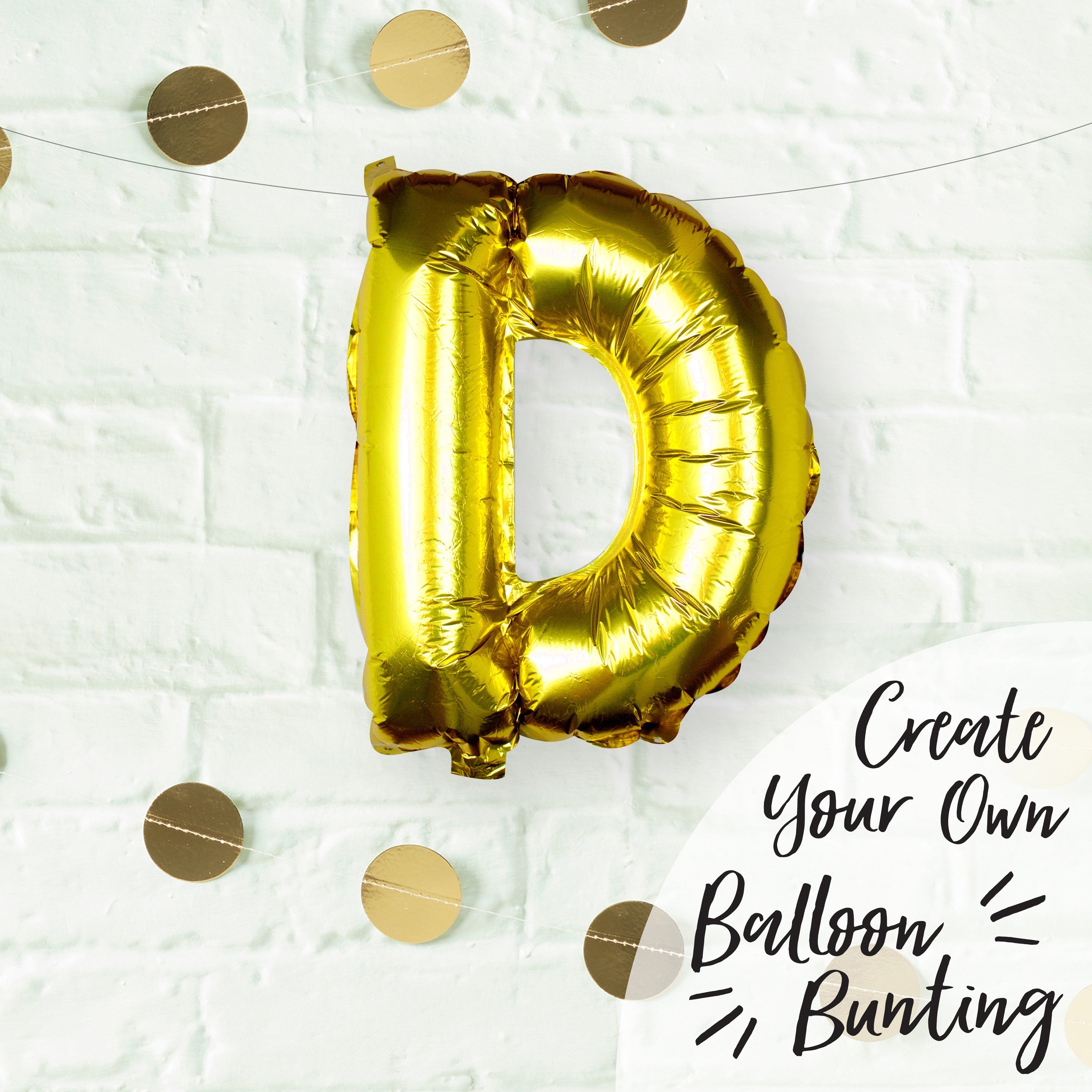 Gold Foil Letter Balloons- 5 Inner Pack