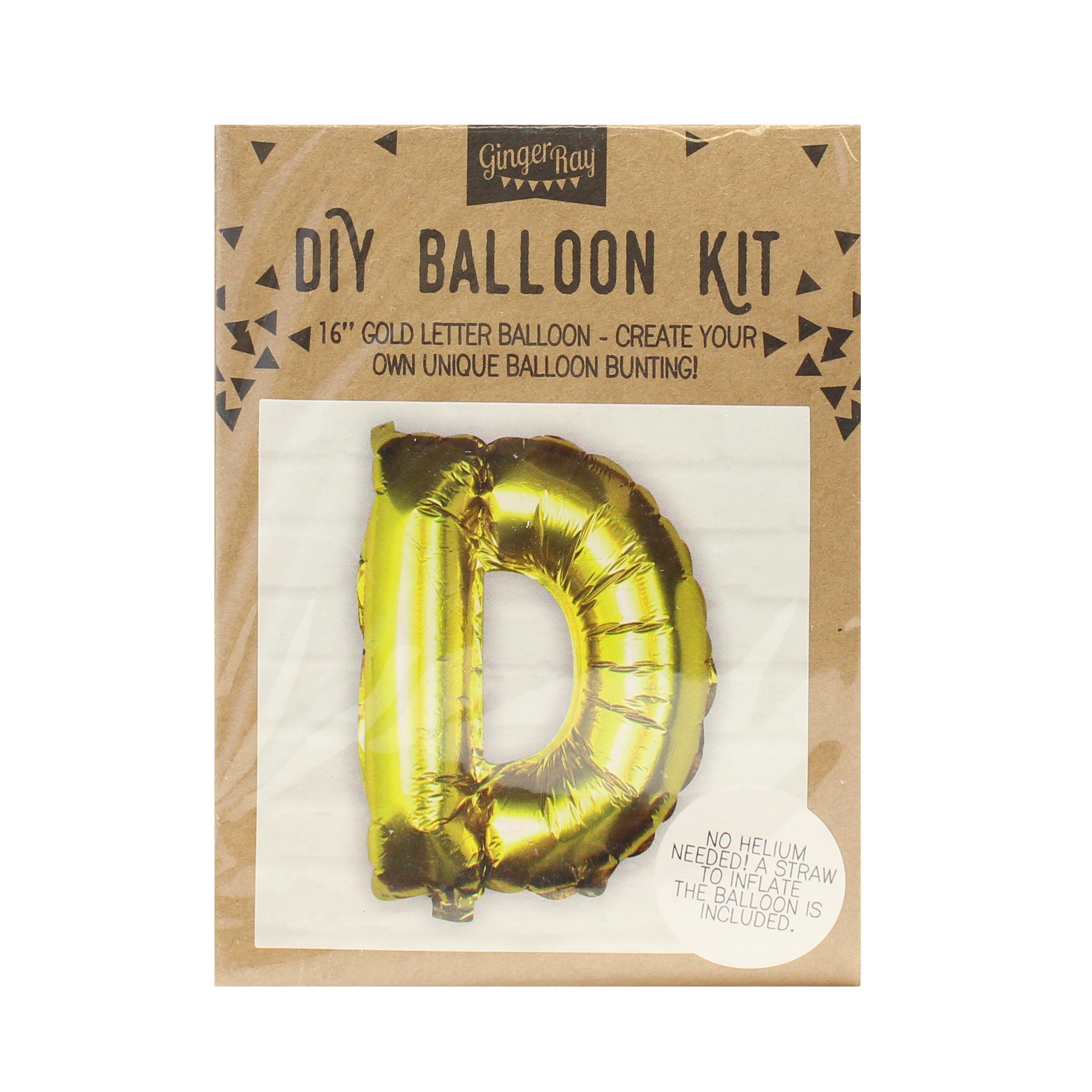 Goldfolien-Buchstabenballons – 5 Innenpackung
