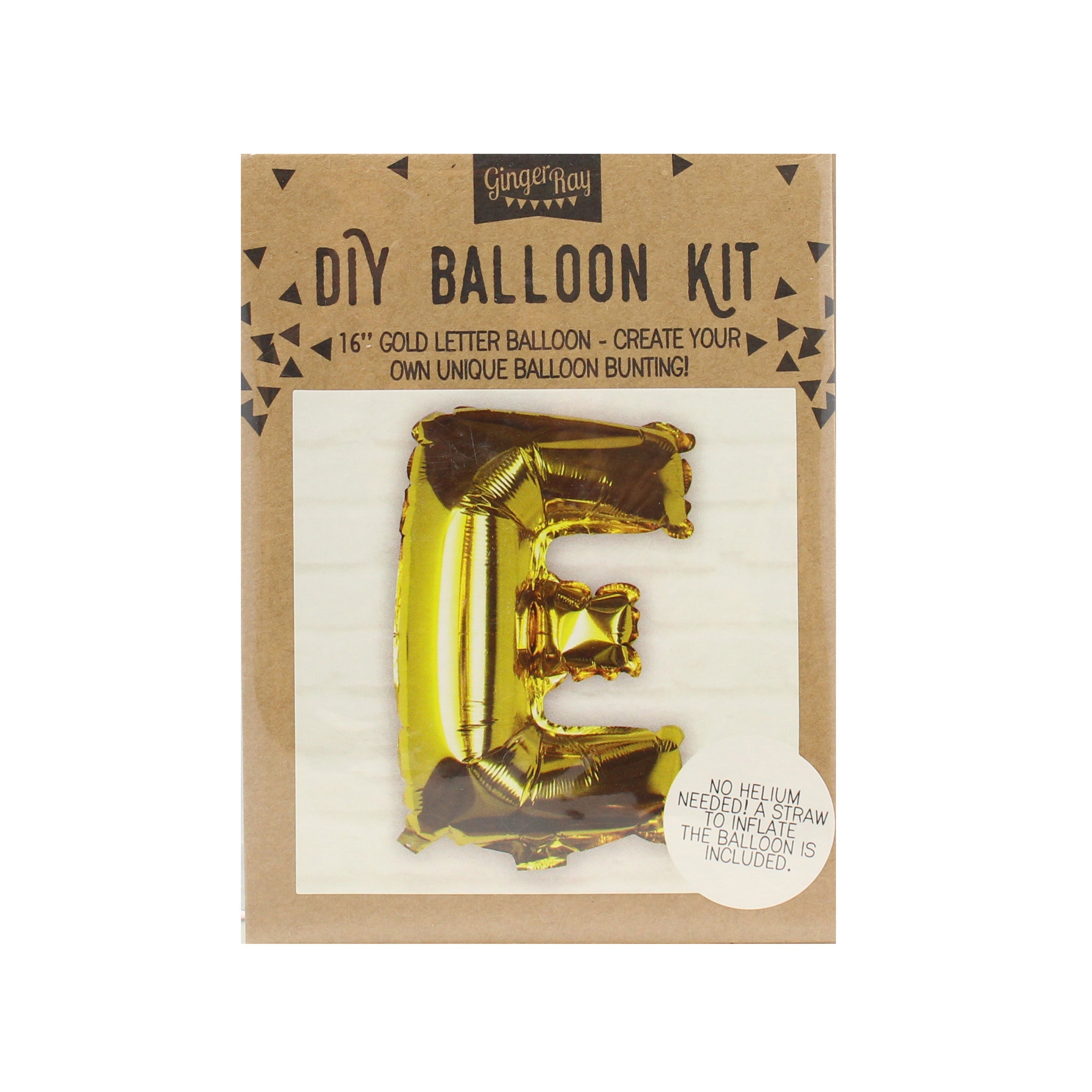 Goldfolien-Buchstabenballons – 5 Innenpackung