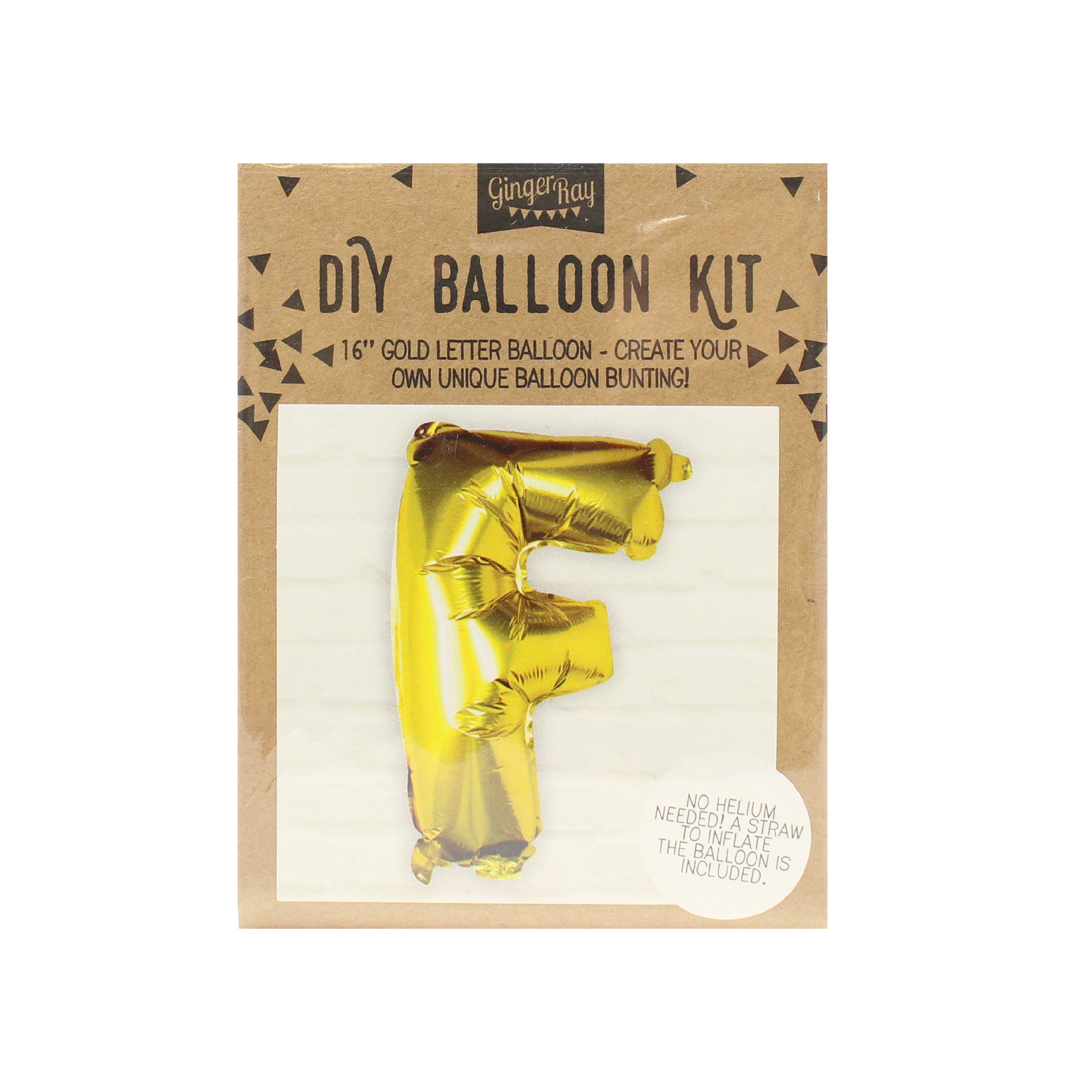 Goldfolien-Buchstabenballons – 5 Innenpackung