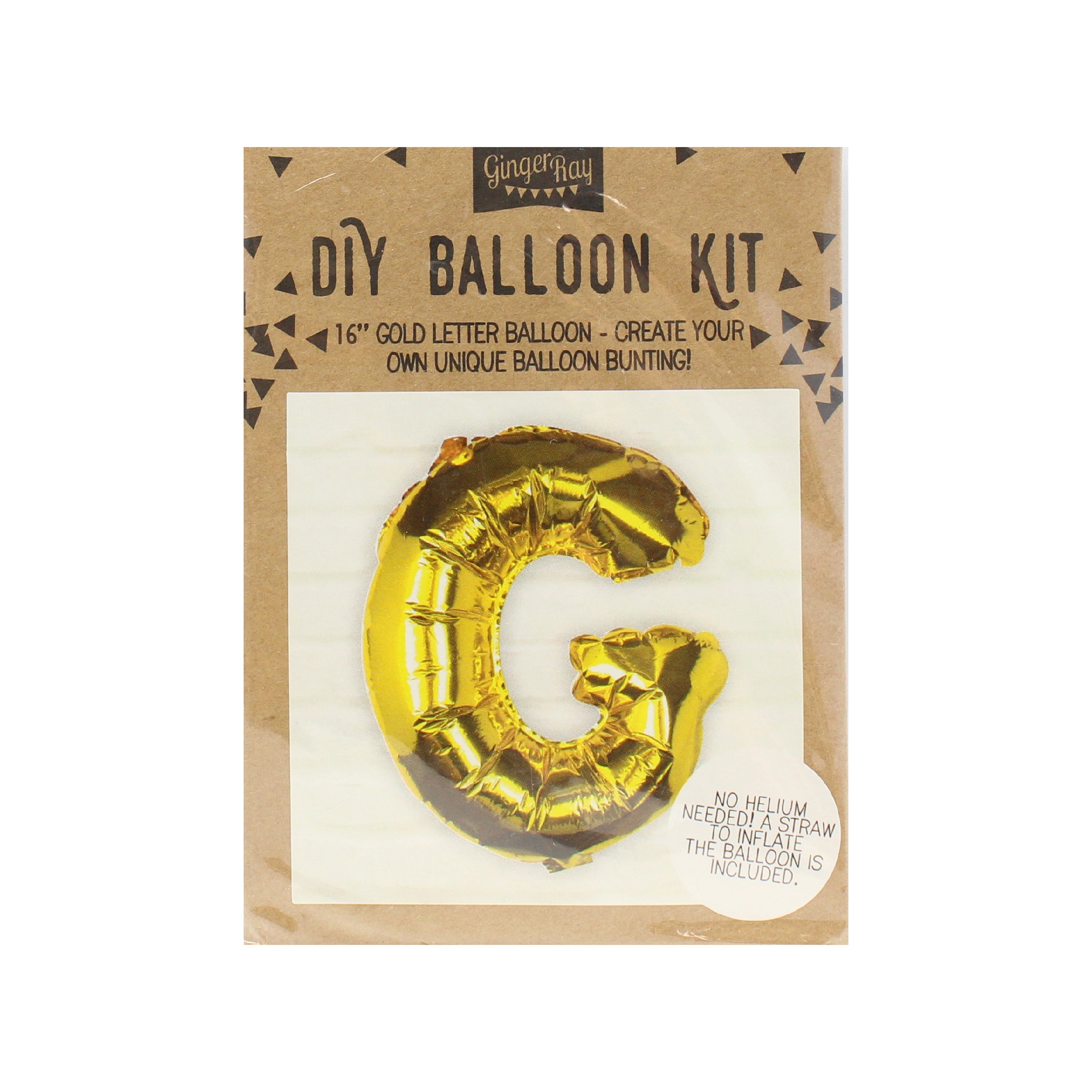 Goldfolien-Buchstabenballons – 5 Innenpackung