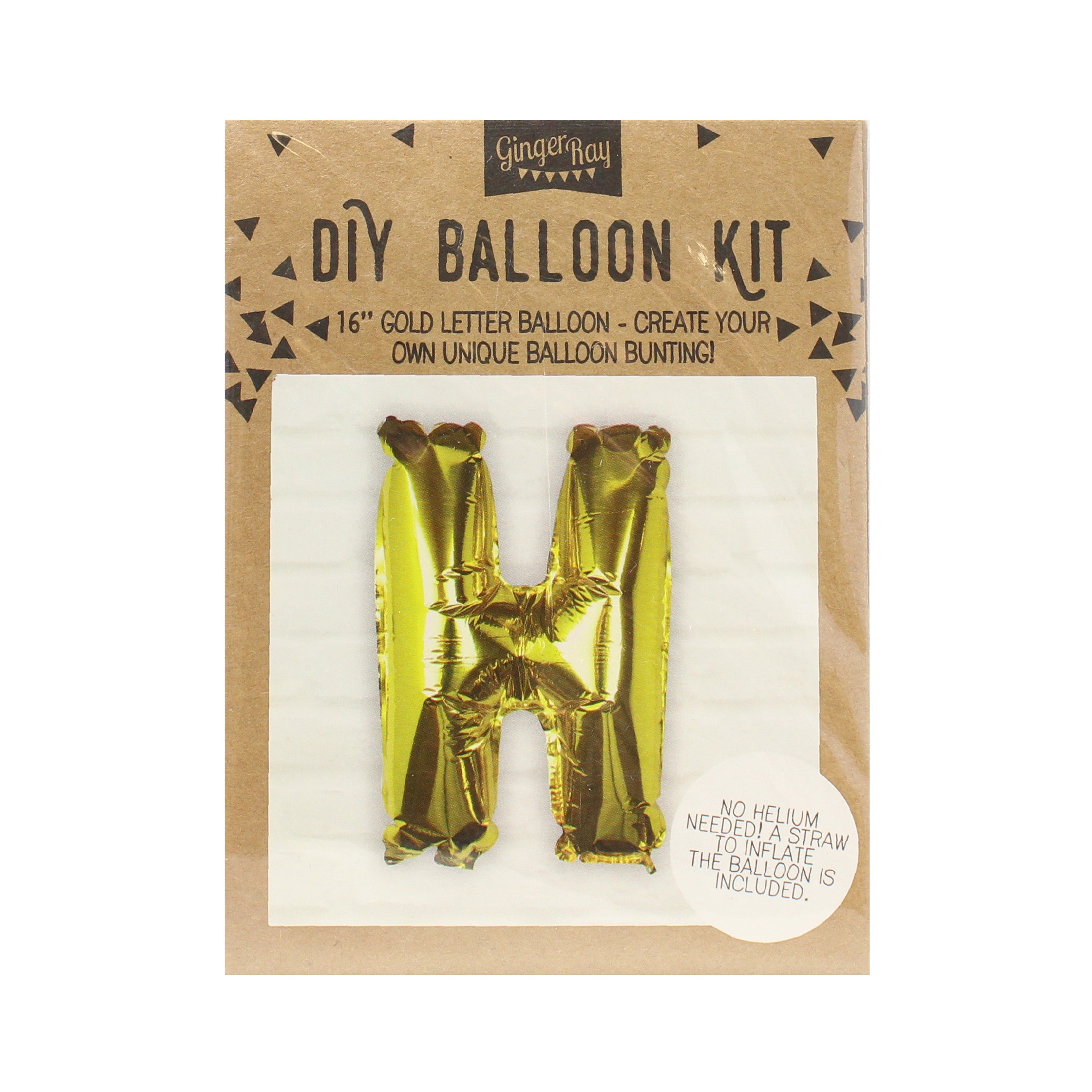 Goldfolien-Buchstabenballons – 5 Innenpackung