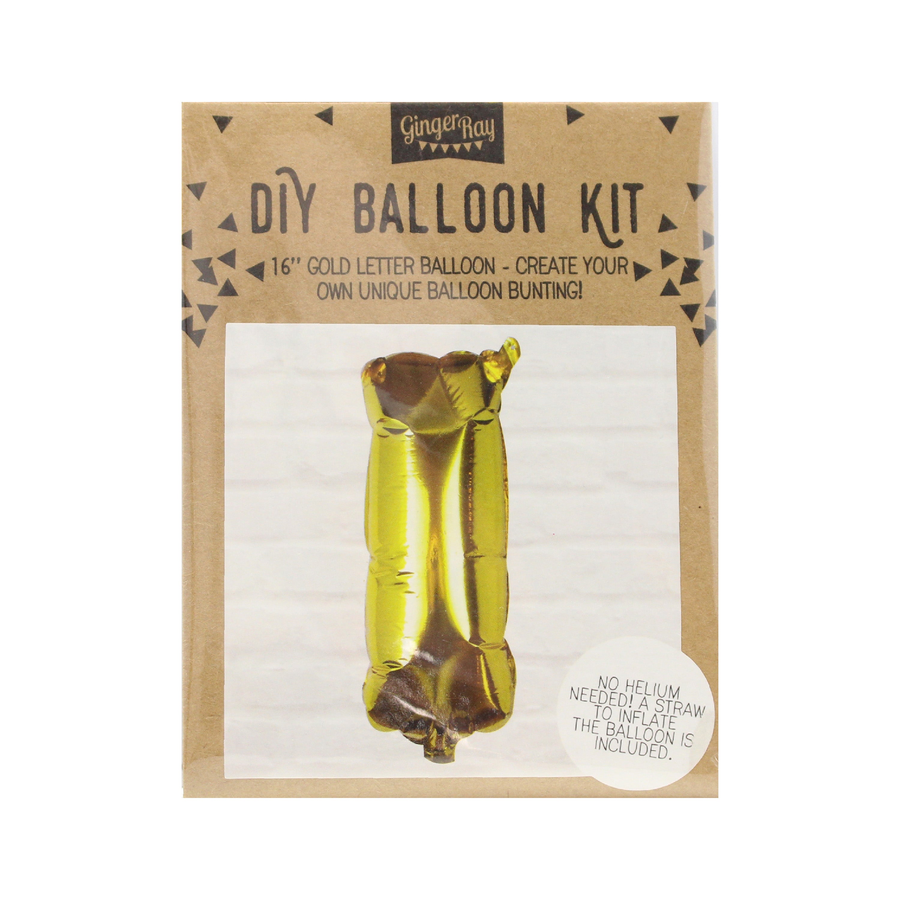 Goldfolien-Buchstabenballons – 5 Innenpackung