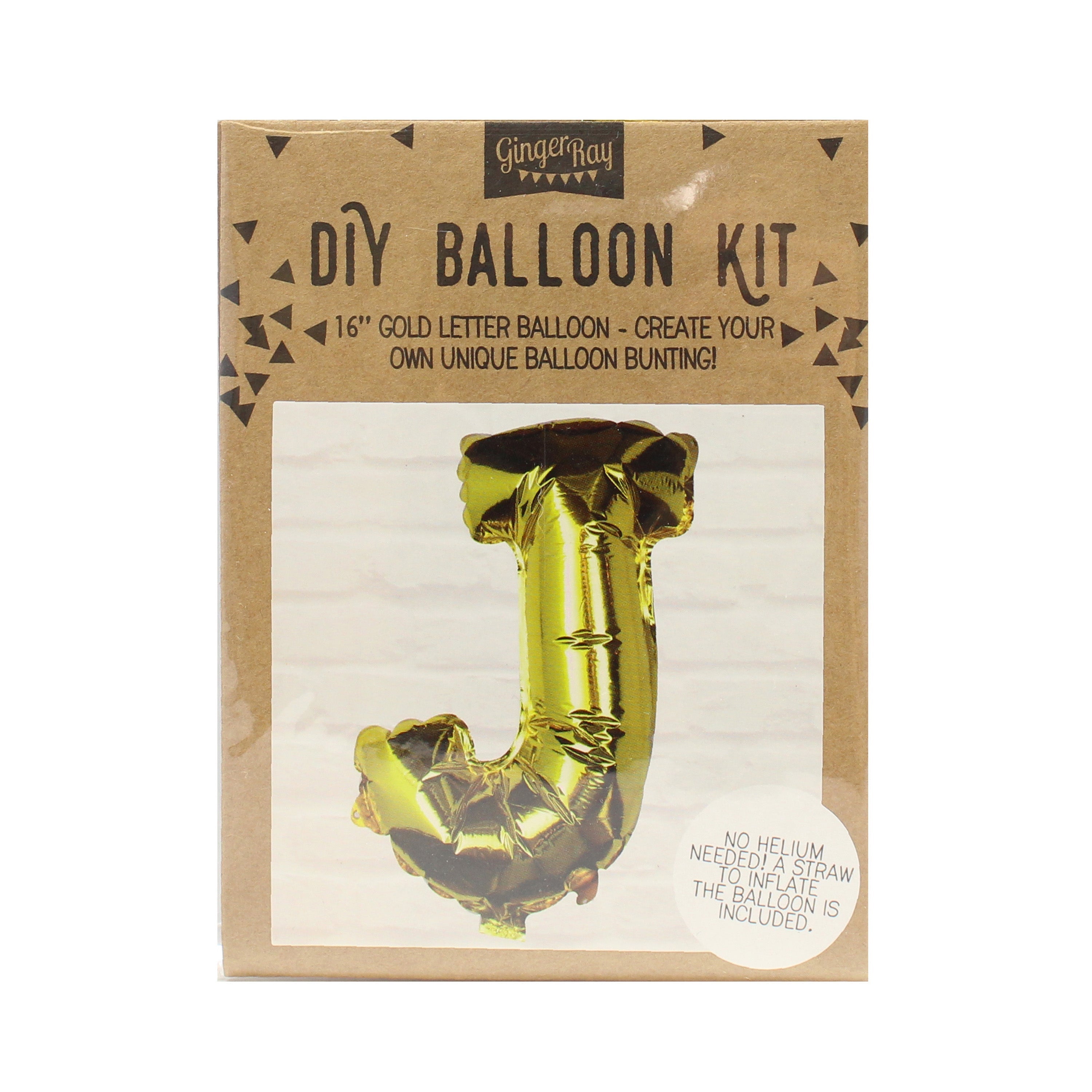 Goldfolien-Buchstabenballons – 5 Innenpackung