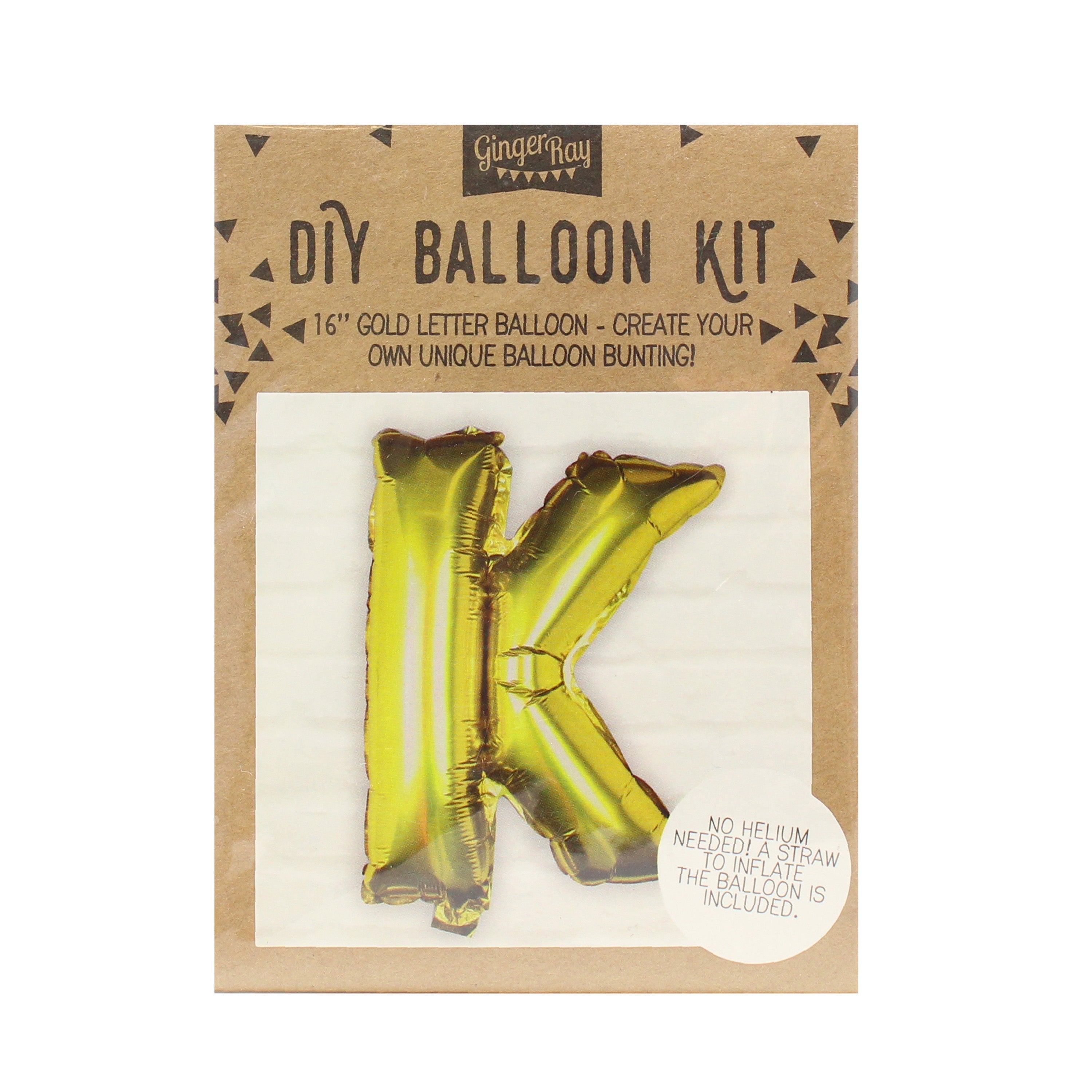 Goldfolien-Buchstabenballons – 5 Innenpackung