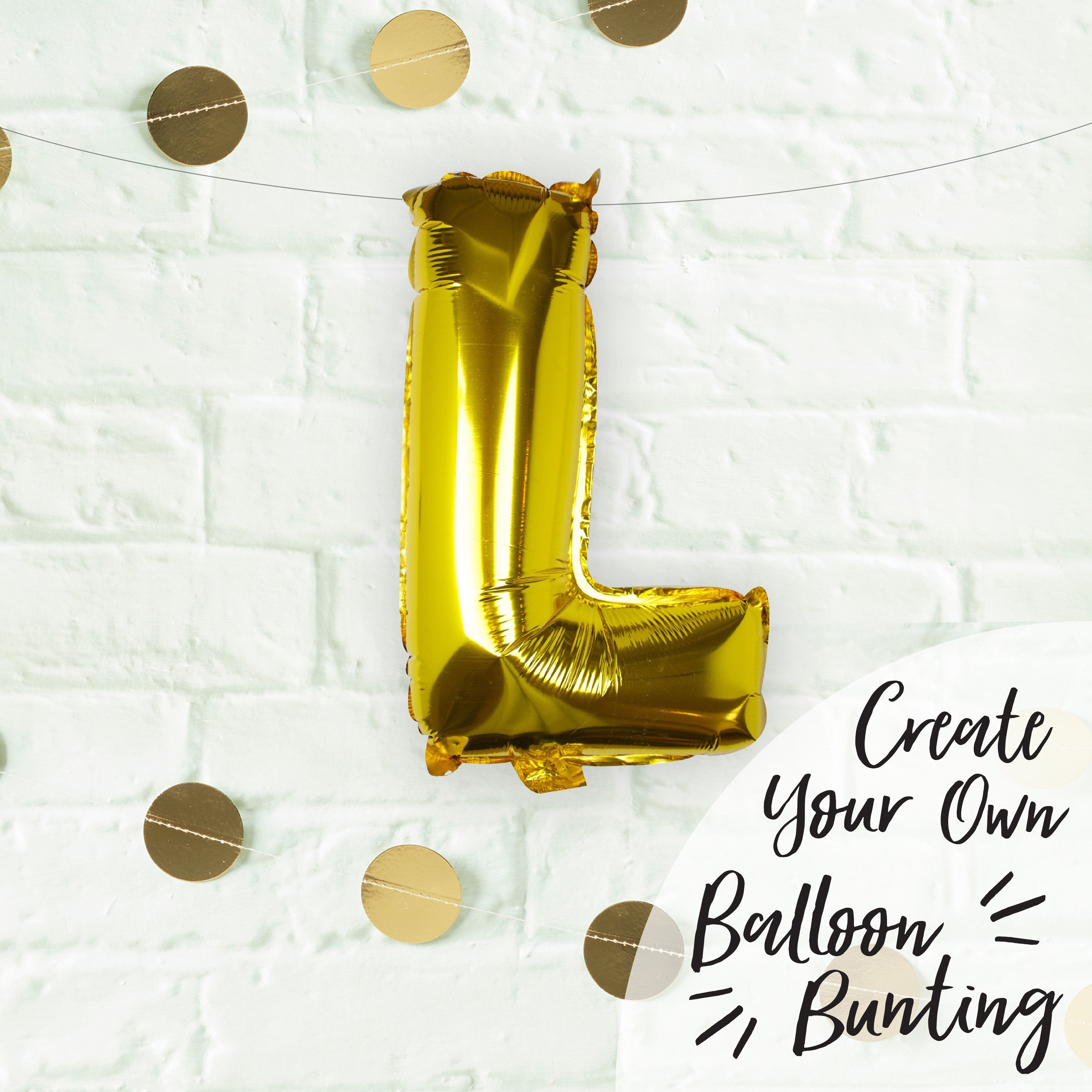 Gold Foil Letter Balloons- 5 Inner Pack