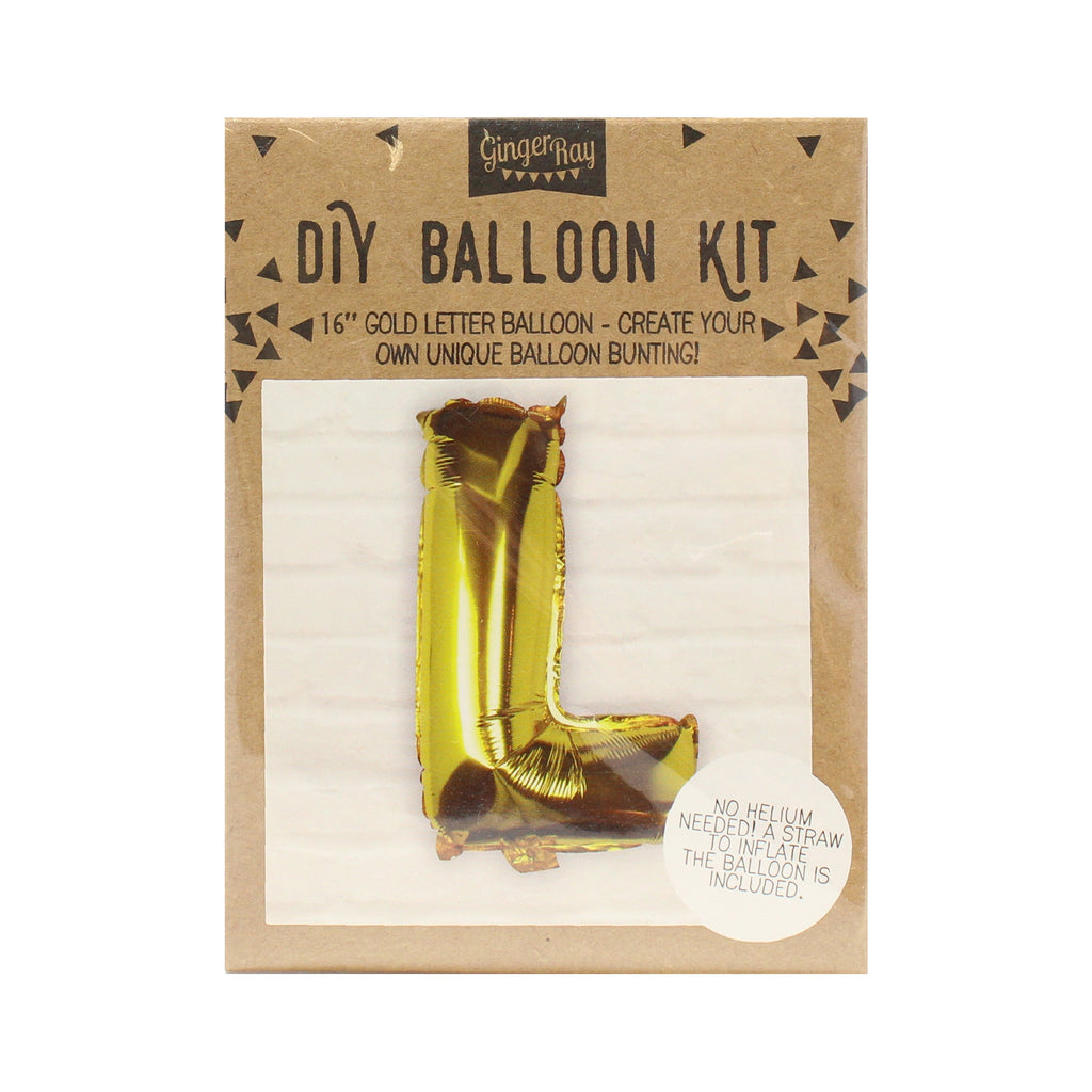 Goldfolien-Buchstabenballons – 5 Innenpackung