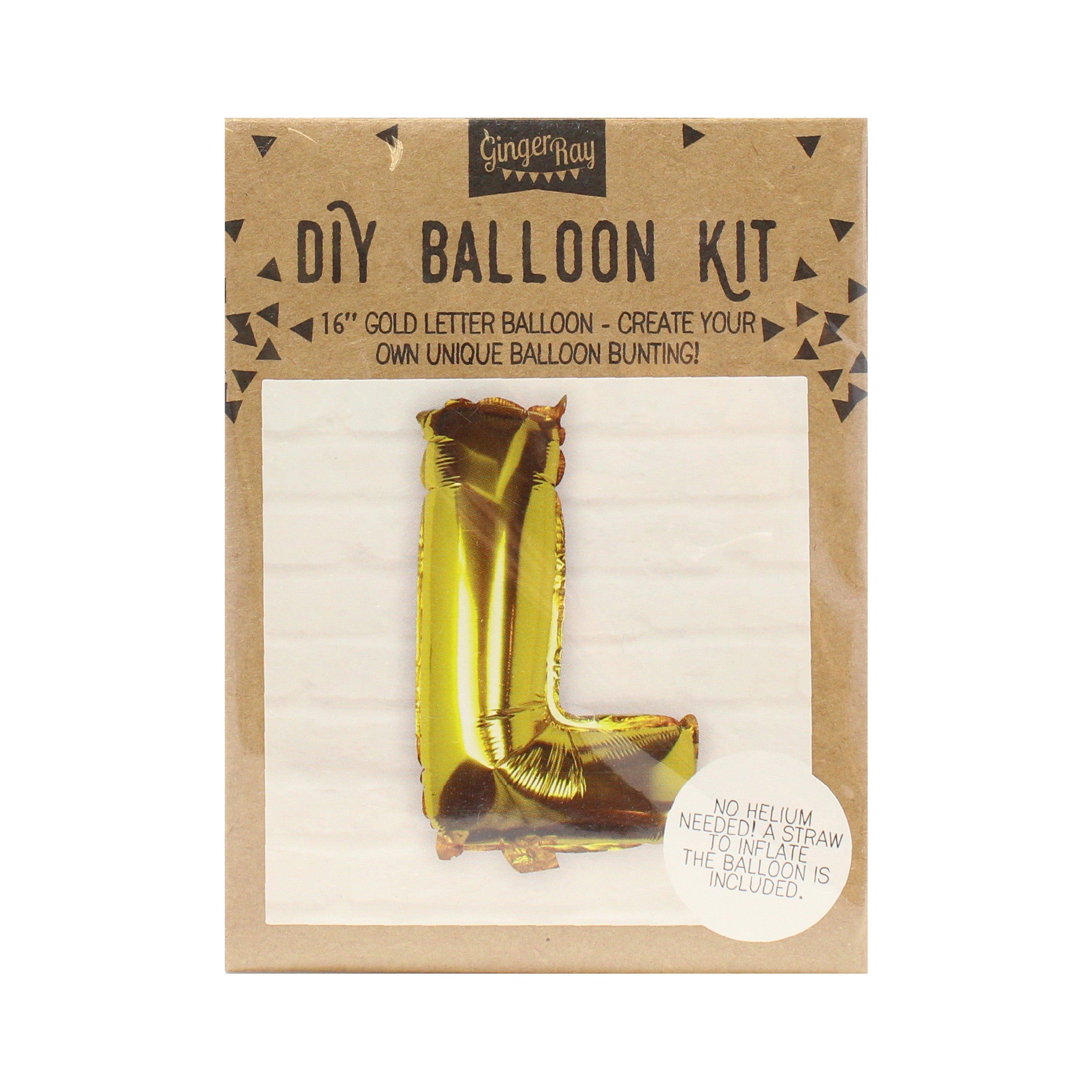 Goldfolien-Buchstabenballons – 5 Innenpackung