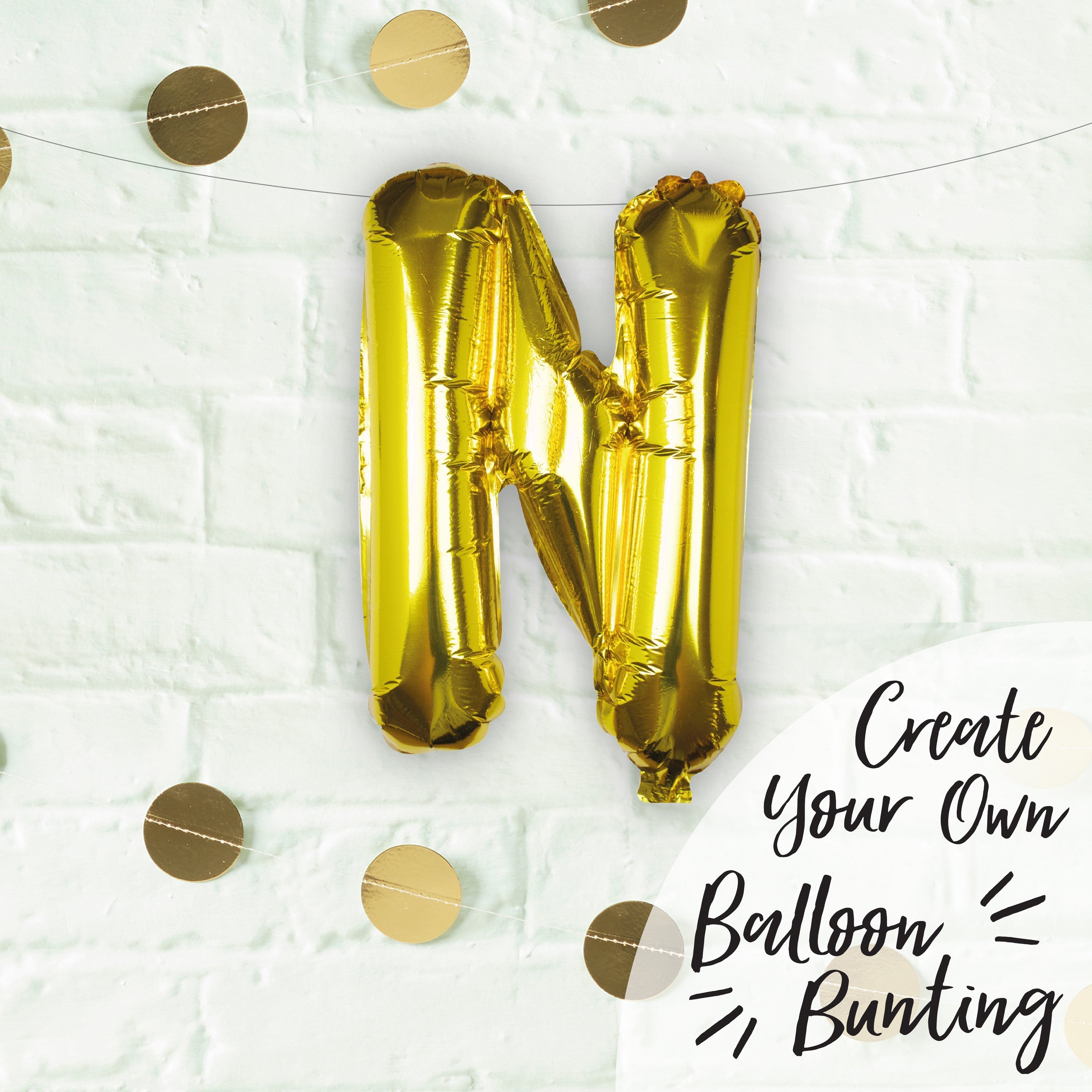 Gold Foil Letter Balloons- 5 Inner Pack