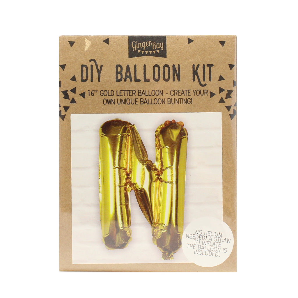 Goldfolien-Buchstabenballons – 5 Innenpackung