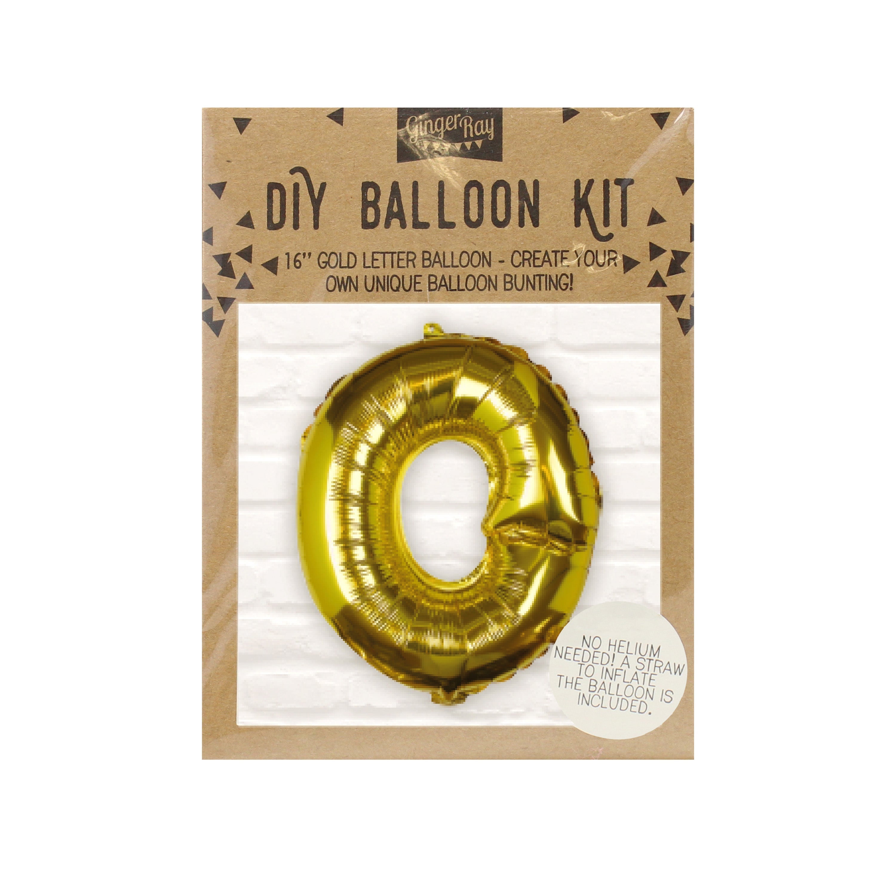 Goldfolien-Buchstabenballons – 5 Innenpackung