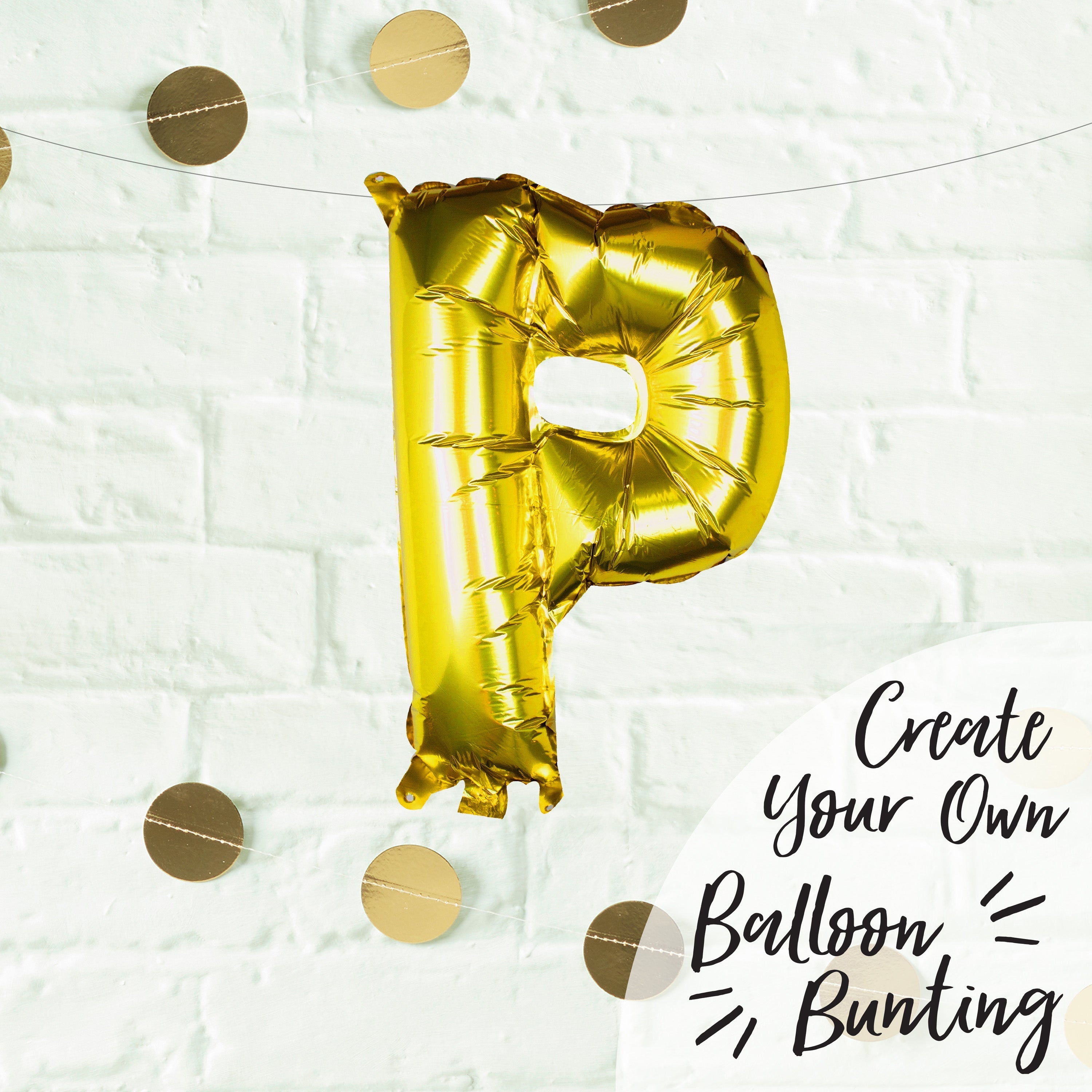 Gold Foil Letter Balloons- 5 Inner Pack