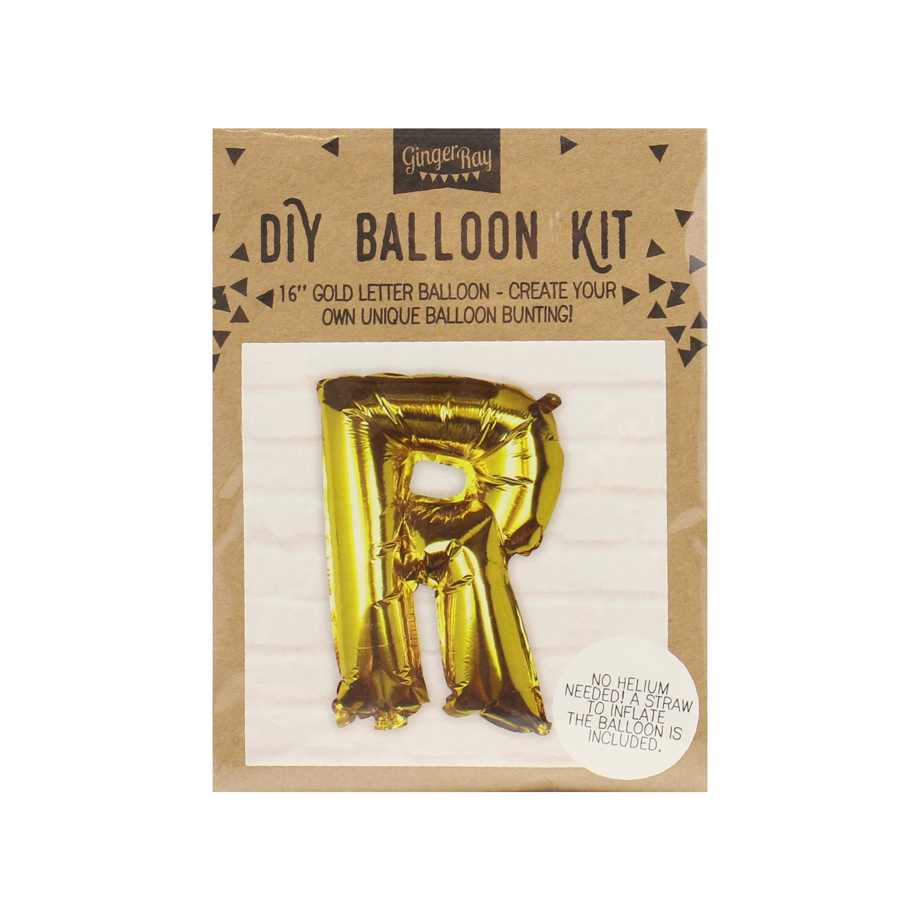 Goldfolien-Buchstabenballons – 5 Innenpackung