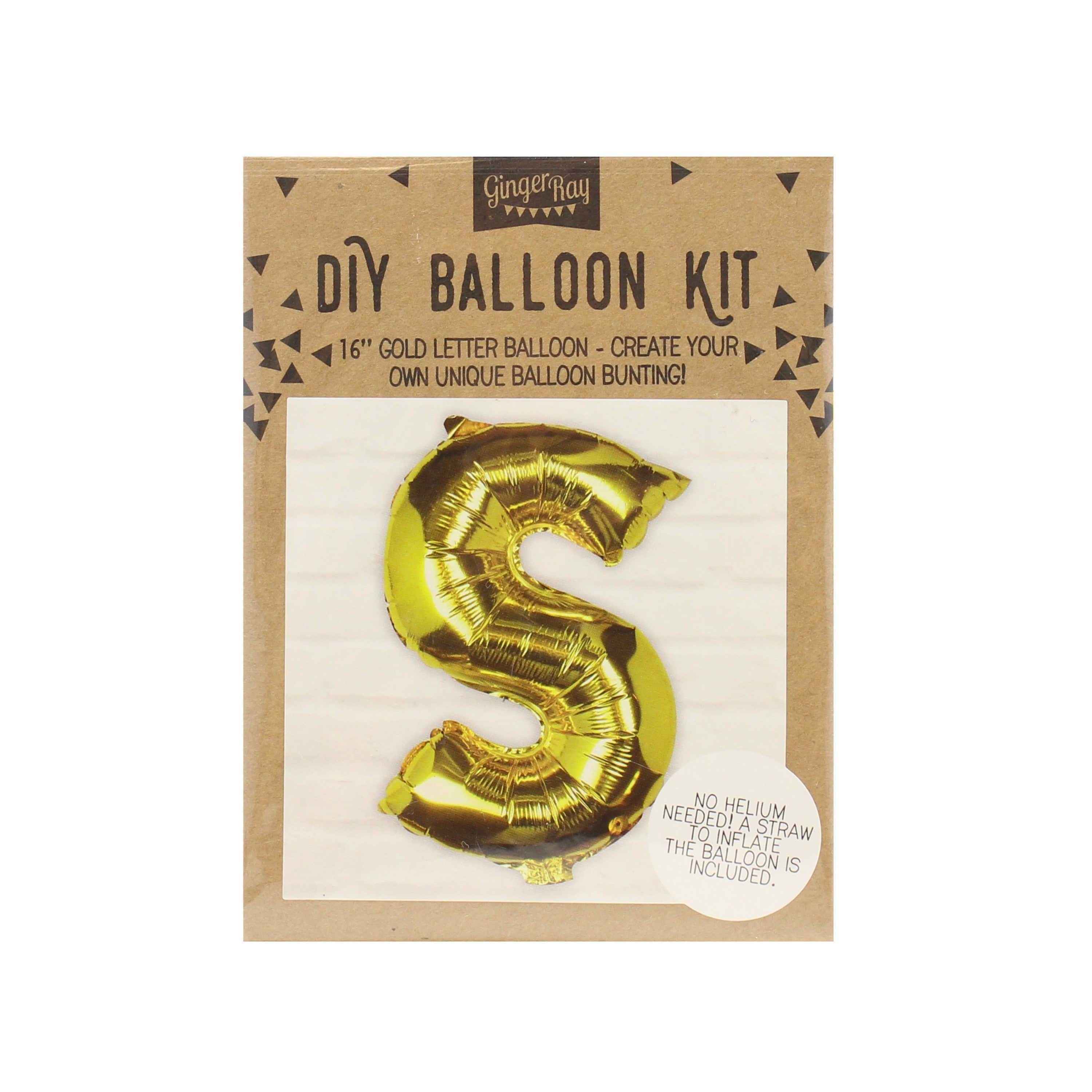 Goldfolien-Buchstabenballons – 5 Innenpackung